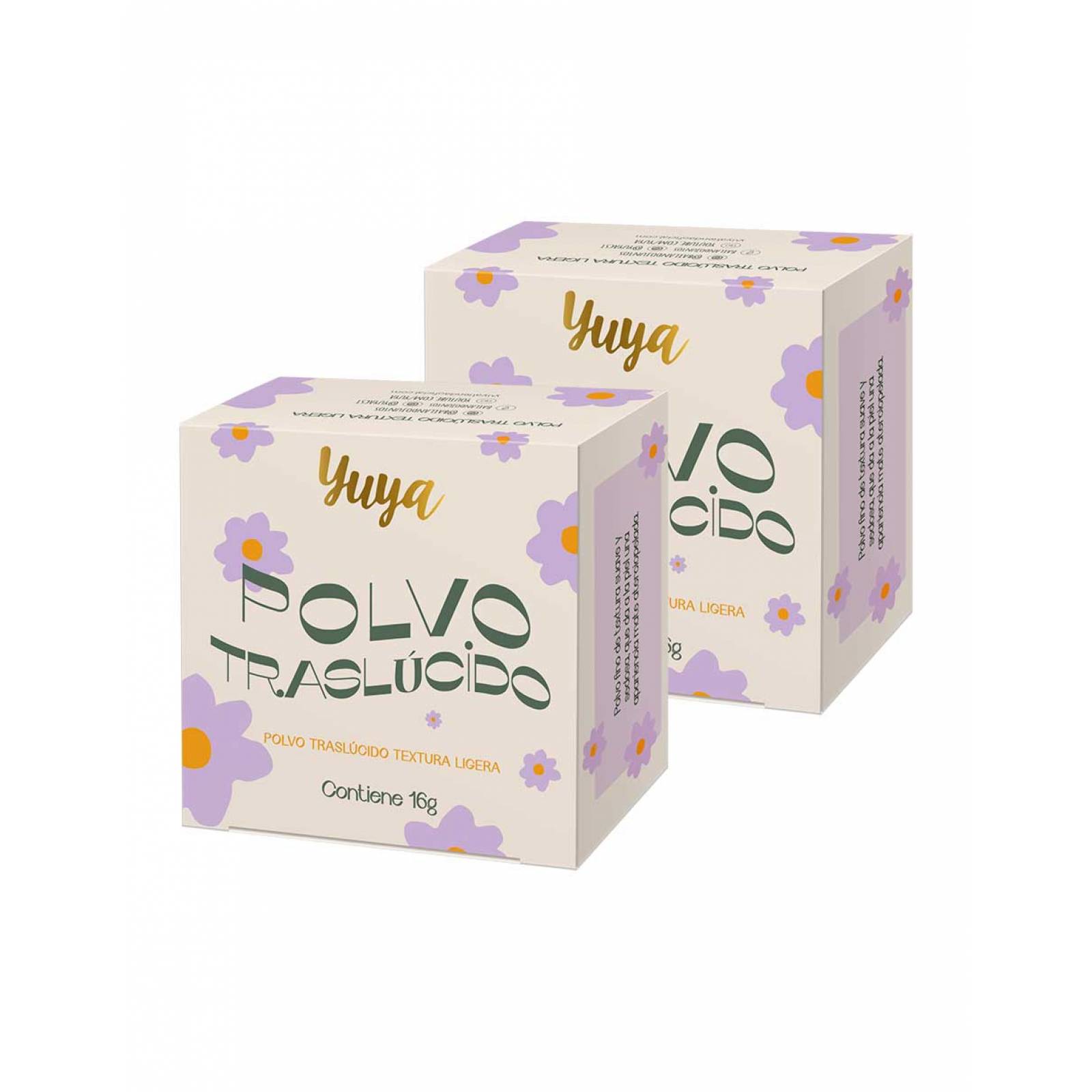 Yuya - Paquete de 2 polvos traslúcidos, textura sedosa con ingredientes naturales, 16g c/u