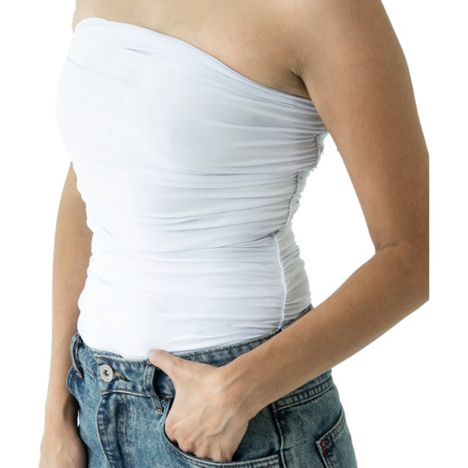 Body Strapless Con Pliegues