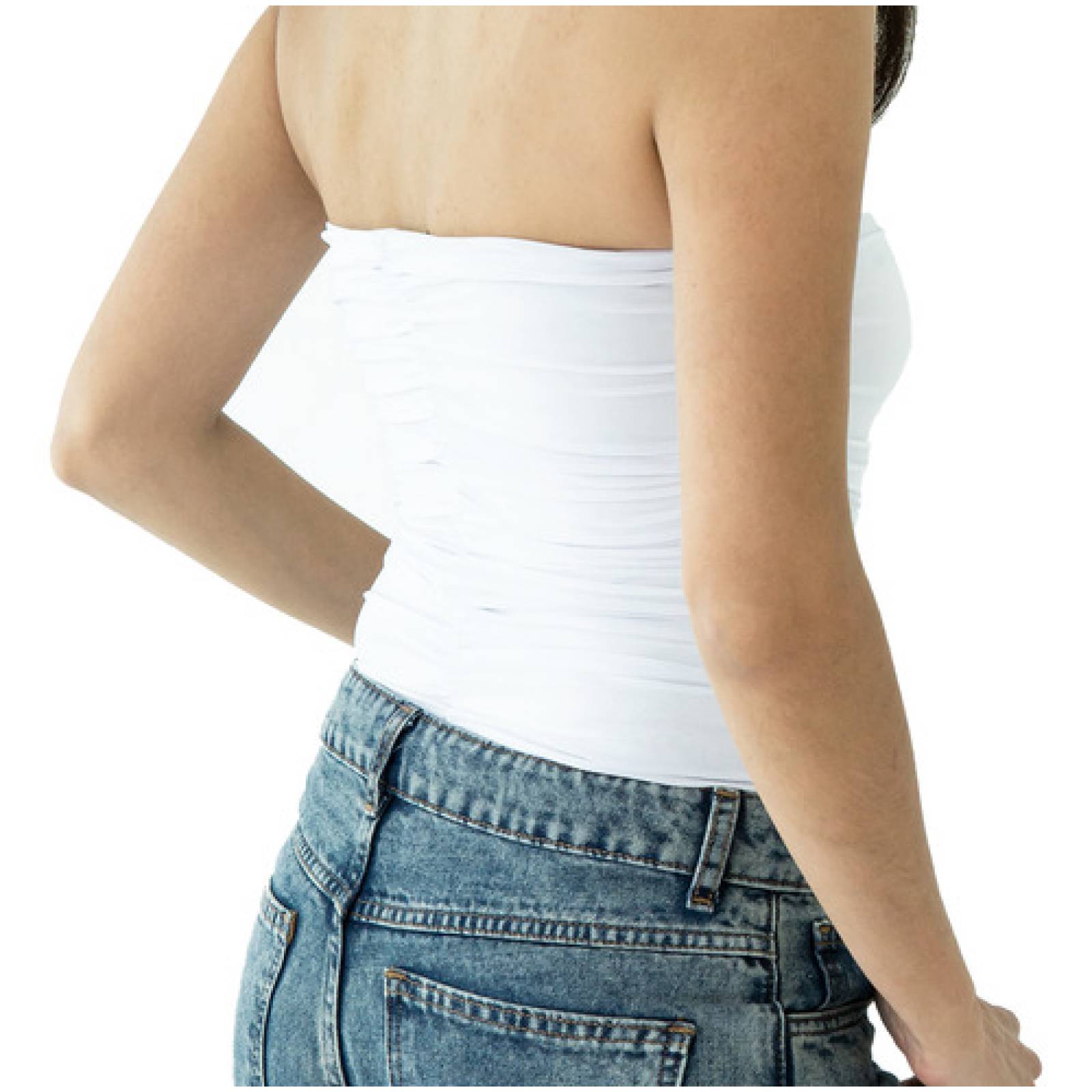 Body Strapless Con Pliegues