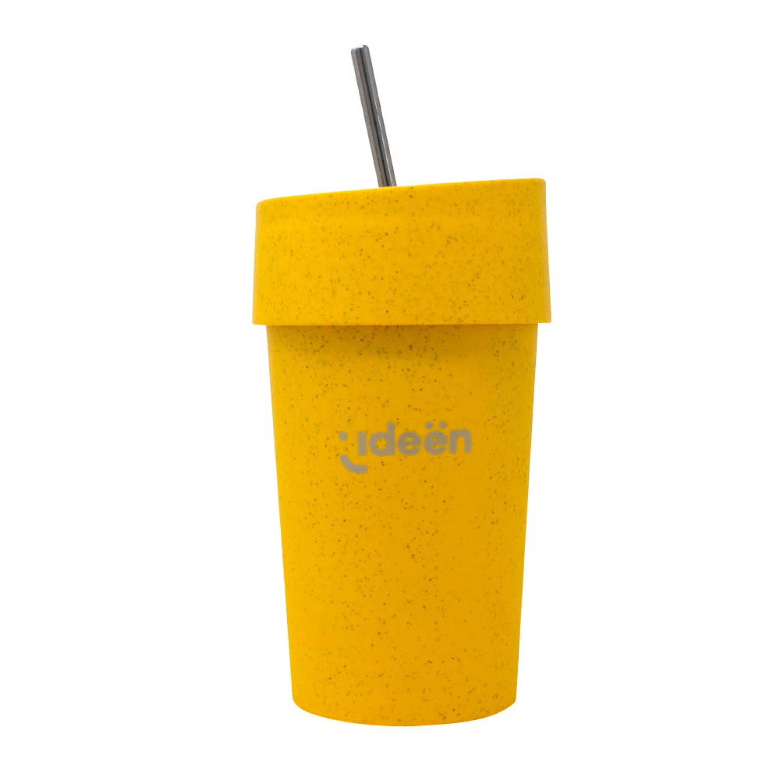 vaso con tapa y popote 12 oz