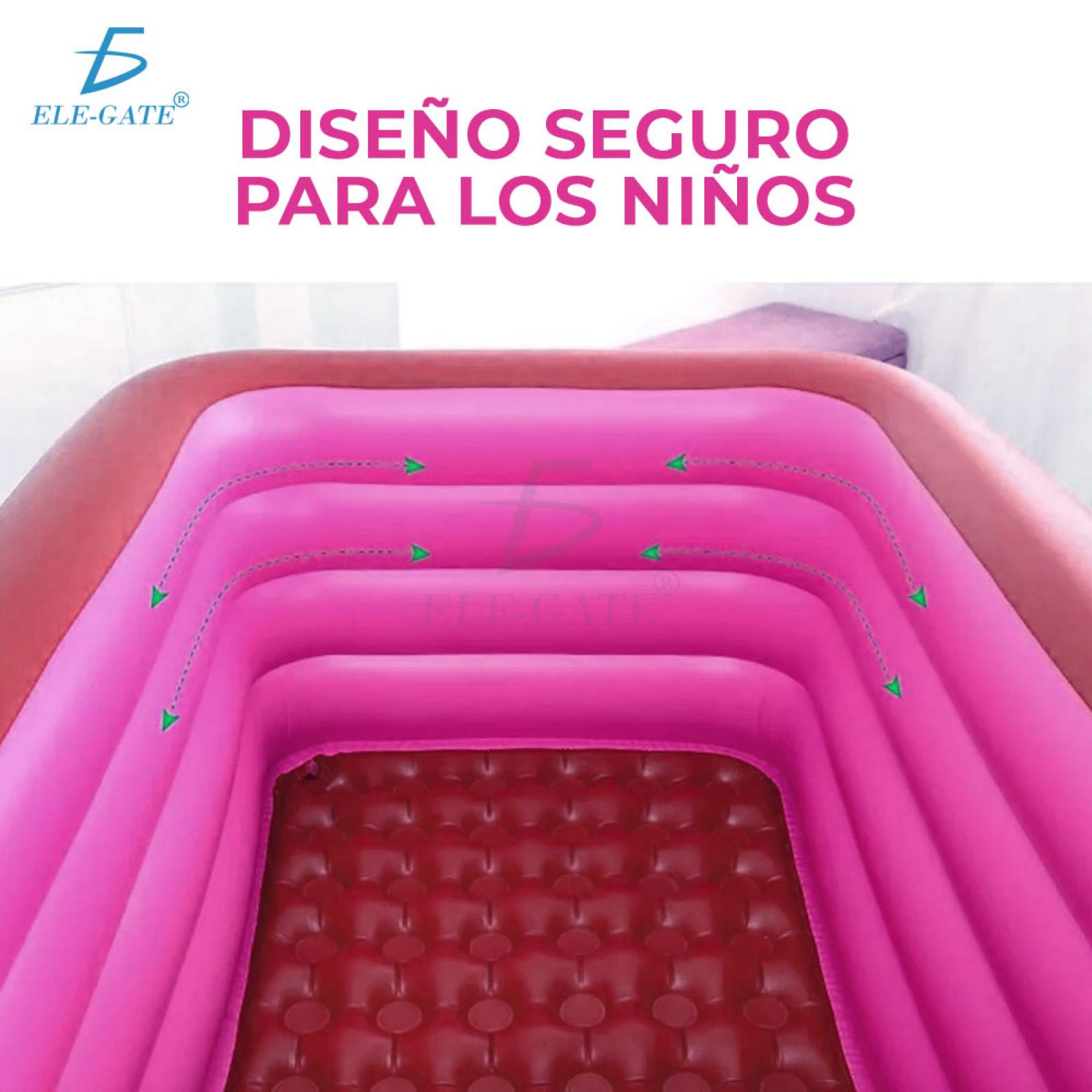 Piscina Inflable para el Hogar Rosa150*110*50 cm