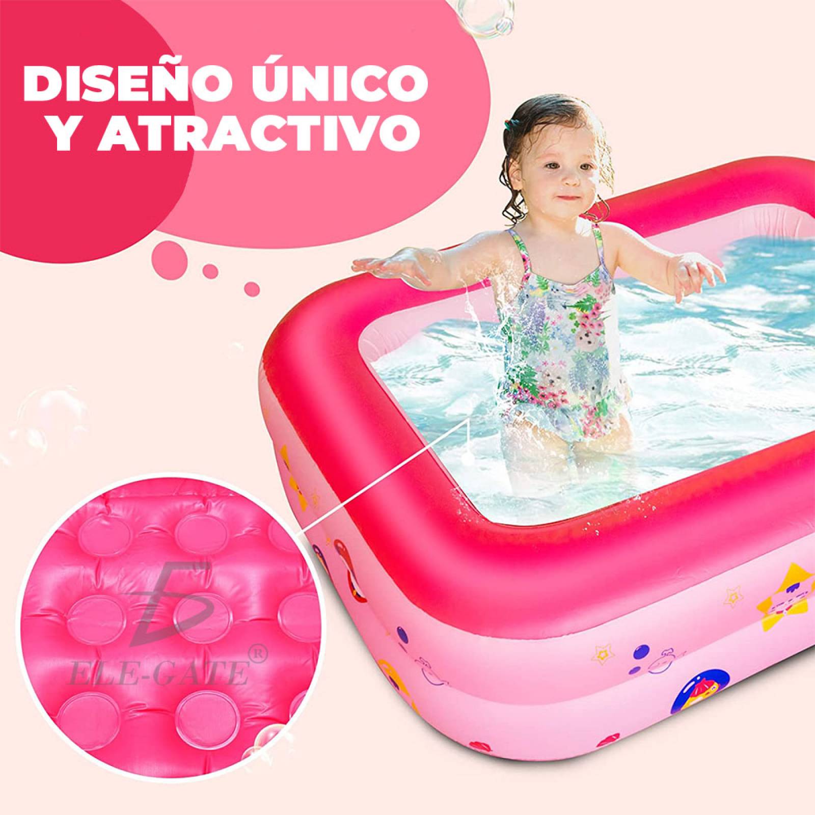 Piscina Inflable para el Hogar Rosa150*110*50 cm