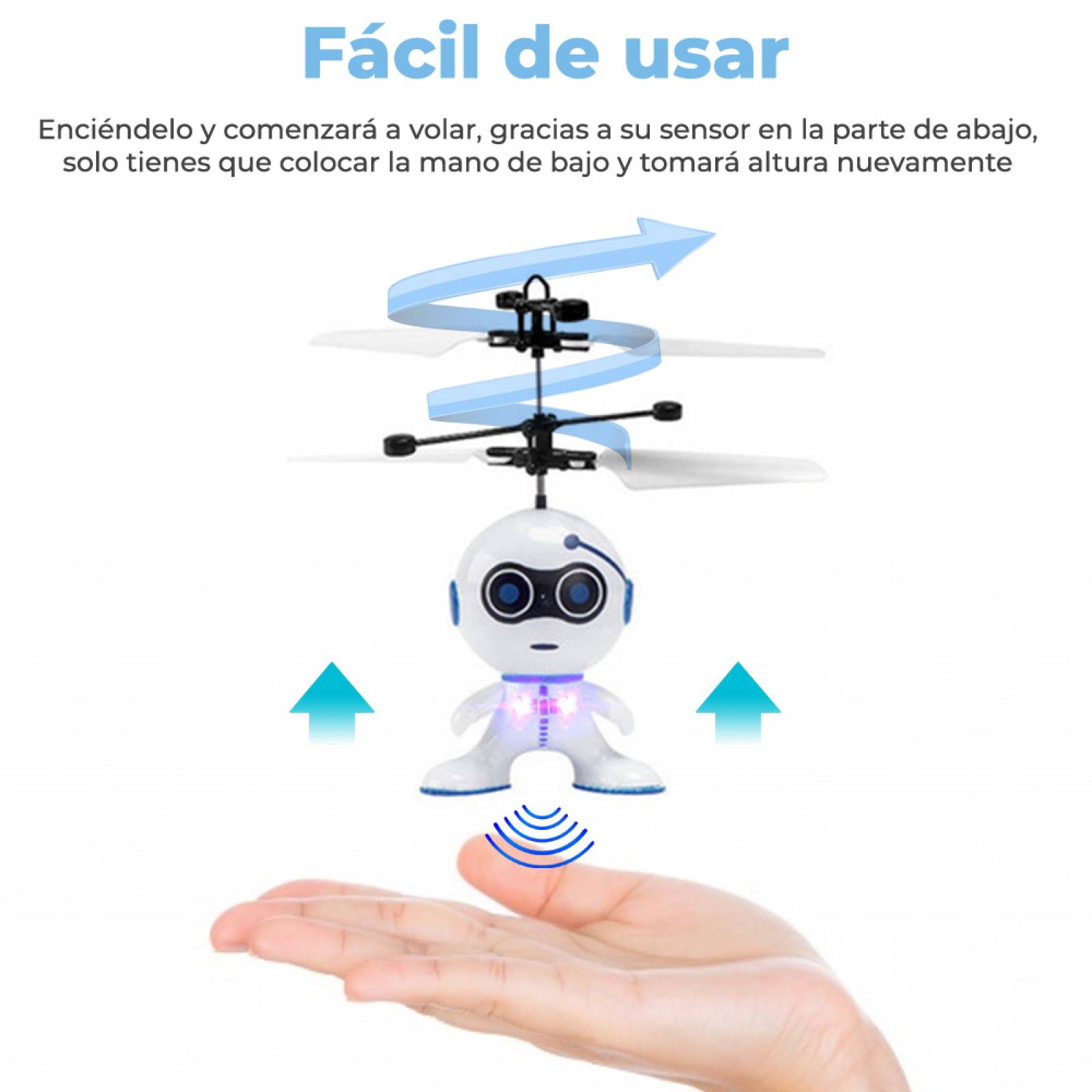 Juguete Dron Volador Infantil Helicóptero Con Sensor Prox