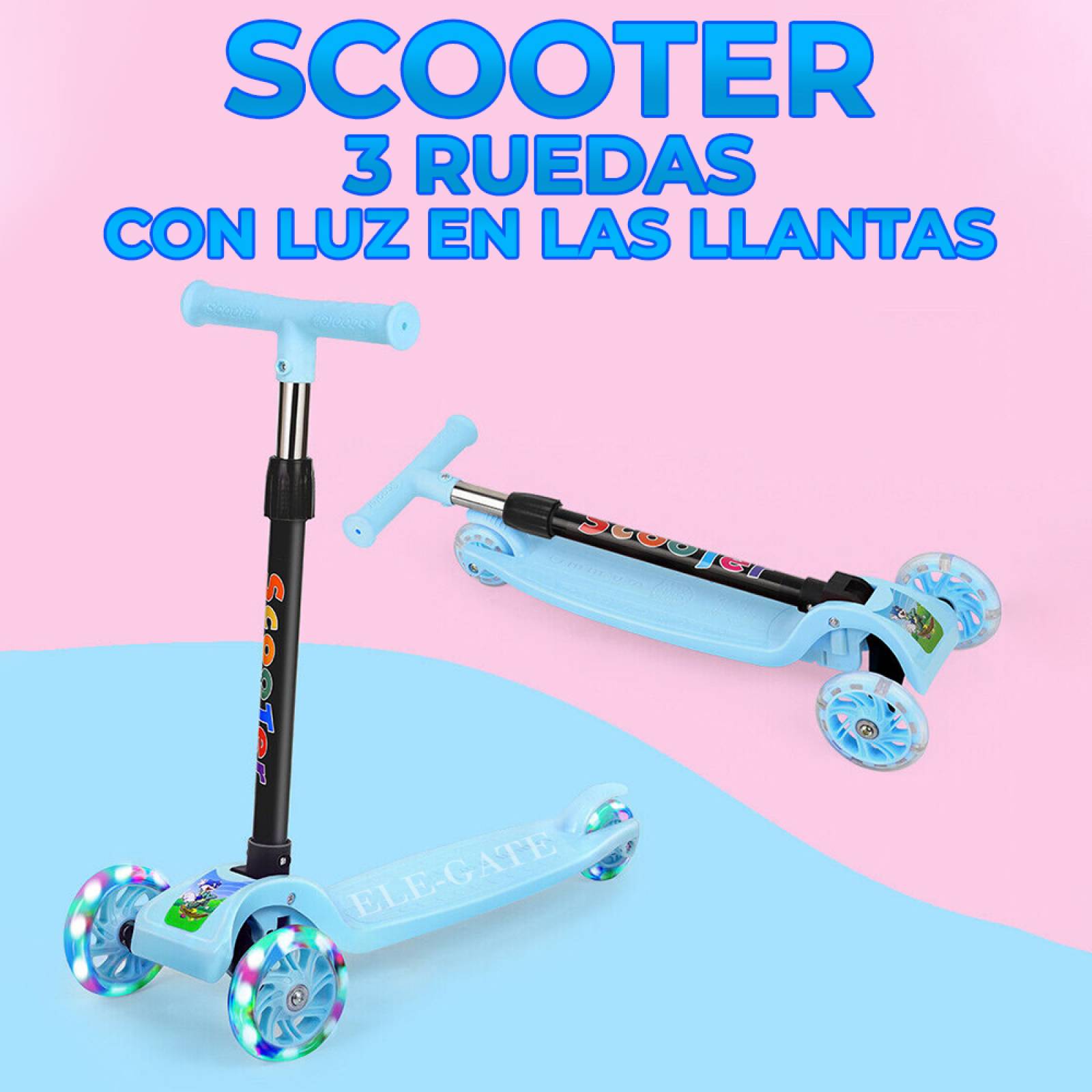 Patin Diablo Scooter Montable 3 Ruedas Luces Led Patineta