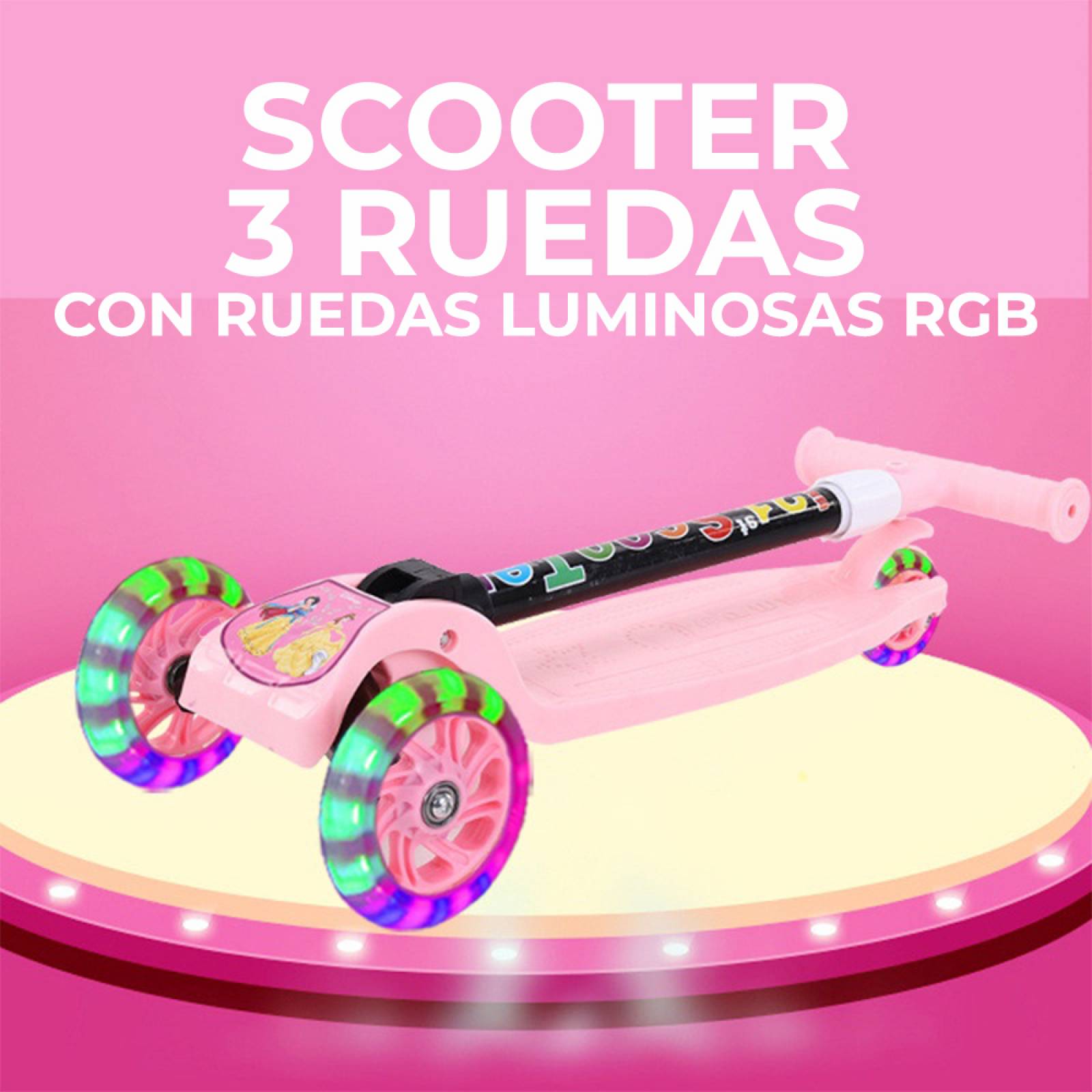 Patin Diablo Scooter Montable 3 Ruedas Luces Led Patineta