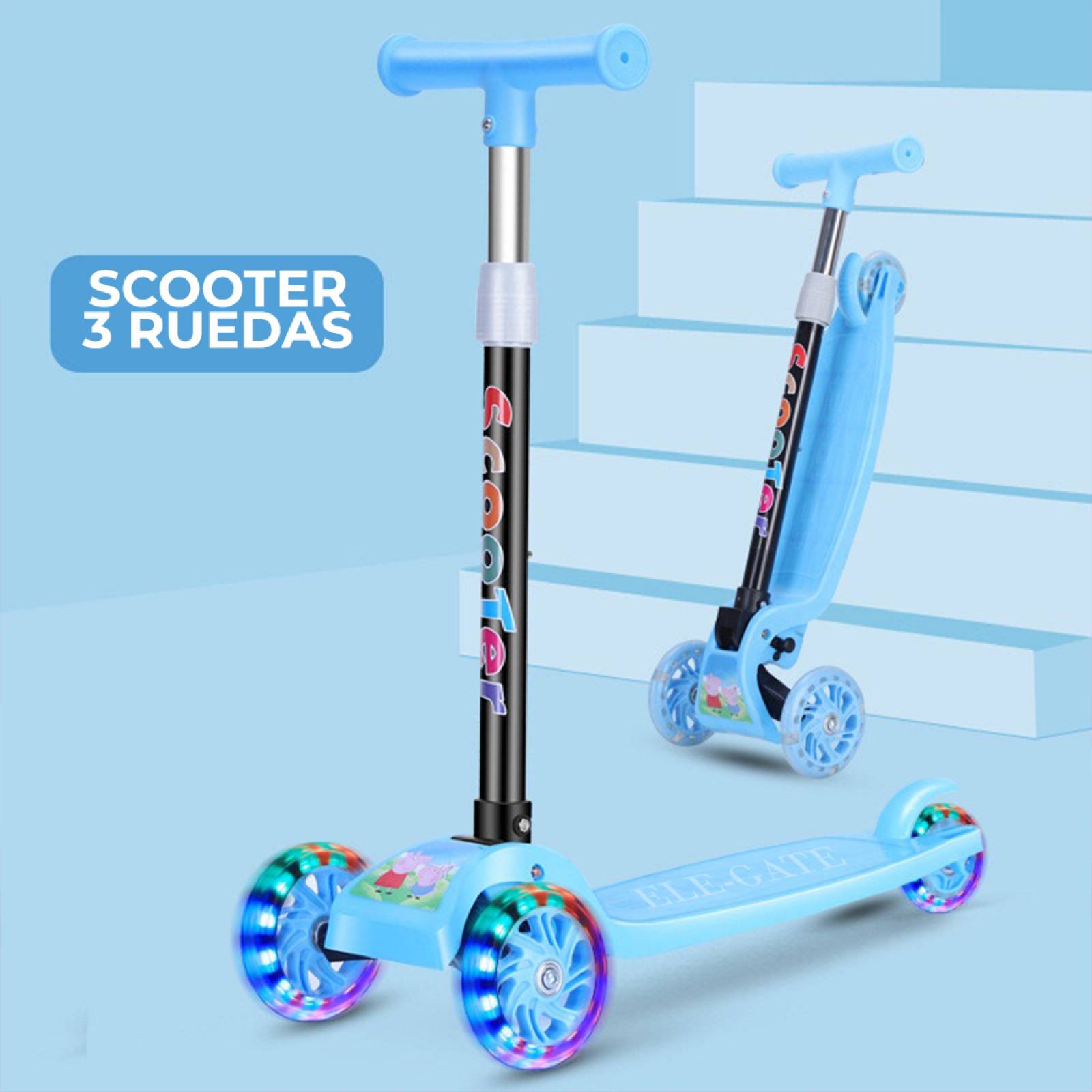 Patin Diablo Scooter Montable 3 Ruedas Luces Led Patineta