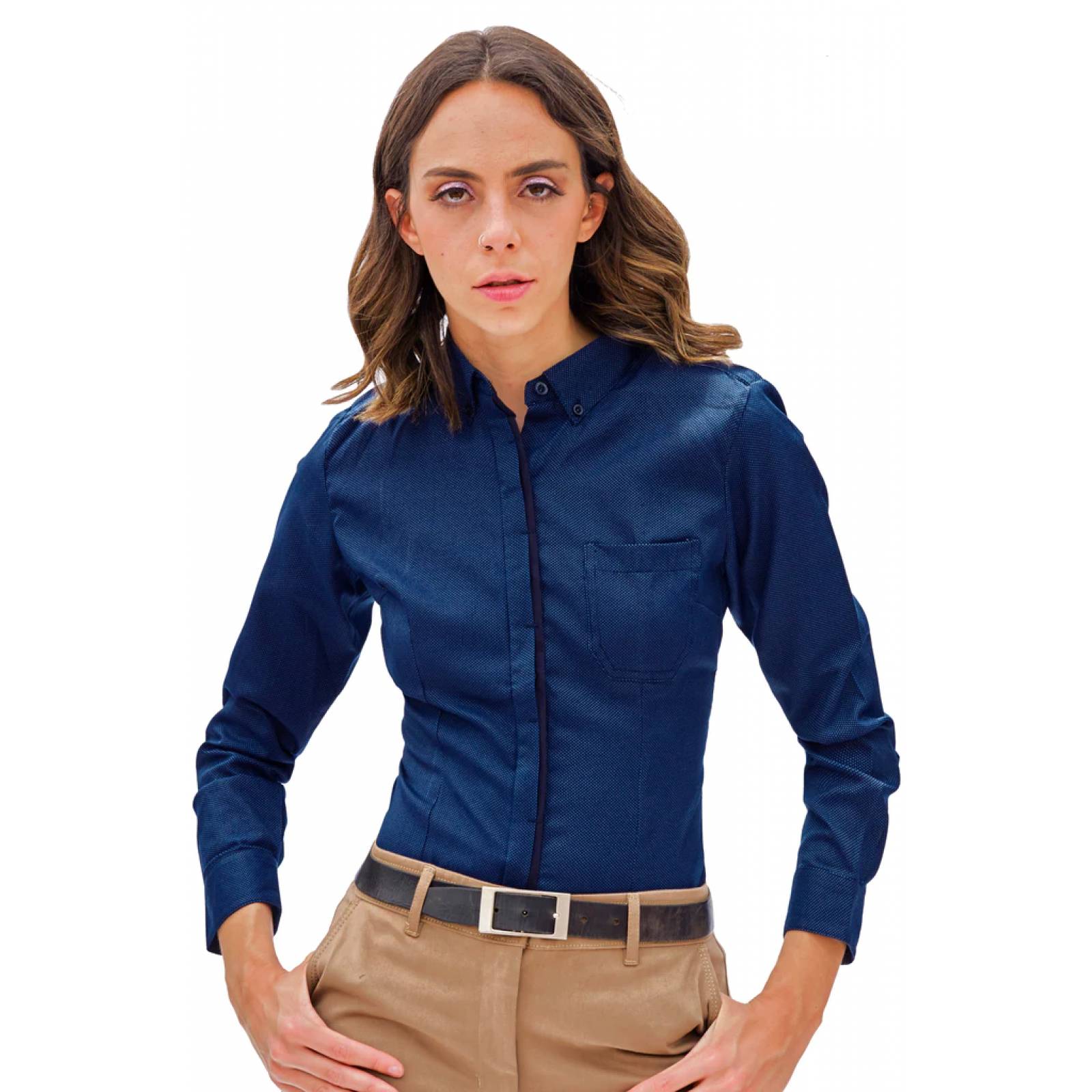 BLUSA CASUAL SLIM FIT MANGA LARGA MONTREAL MUJER