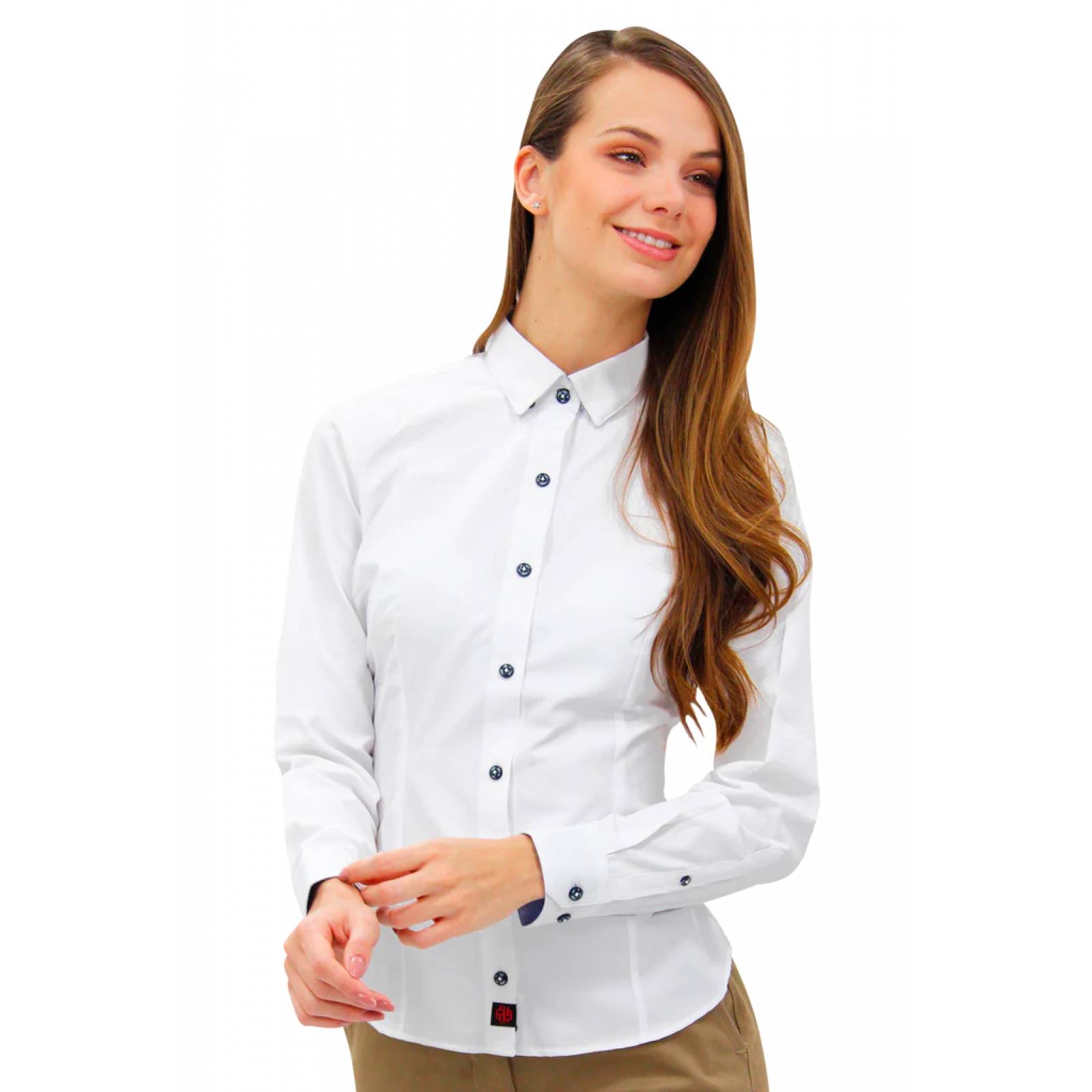 BLUSA FORMAL SLIM FIT MANGA LARGA BIRMINGHAM MUJER