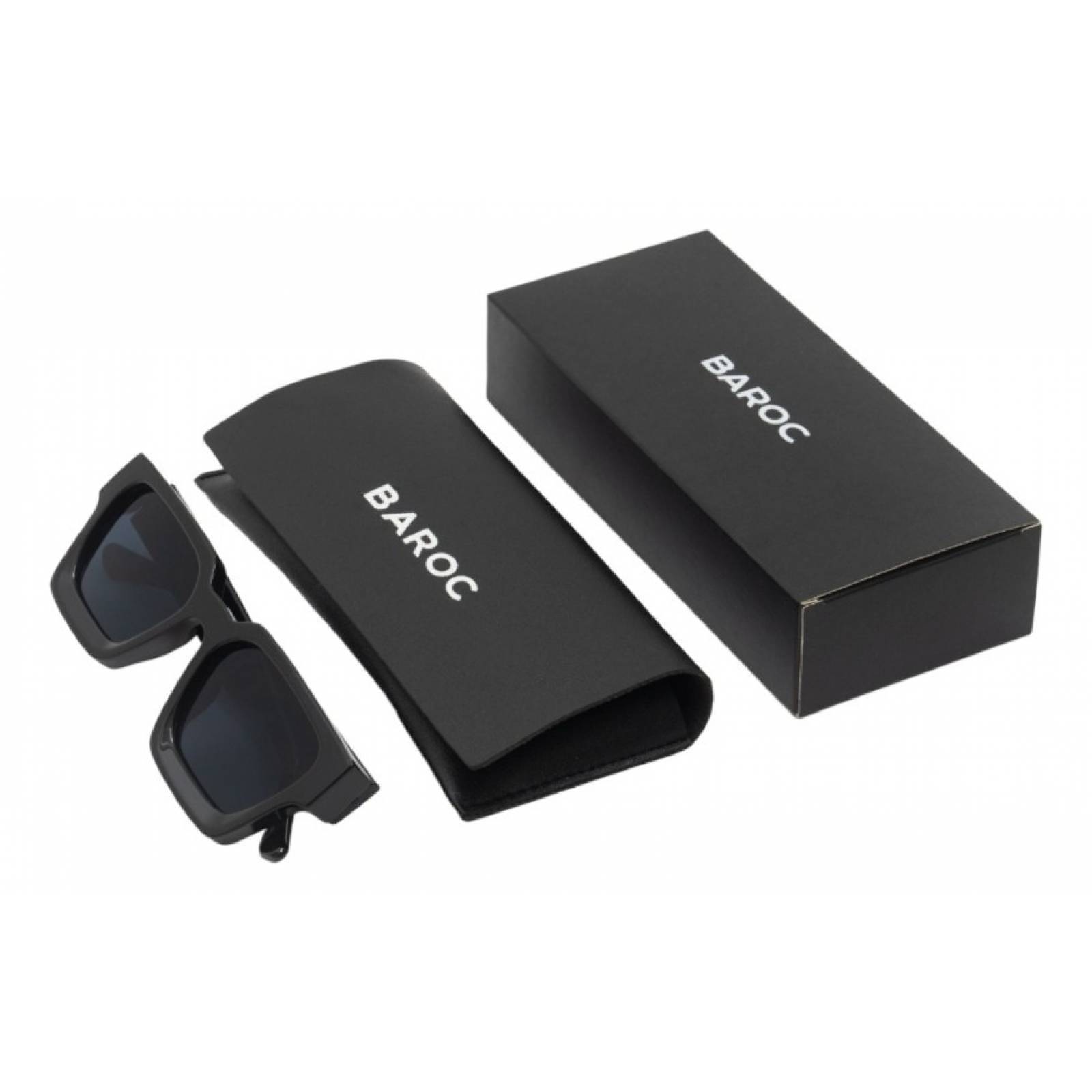 Lentes de Sol Baroc Unisex Square Clásico Negro Elegante