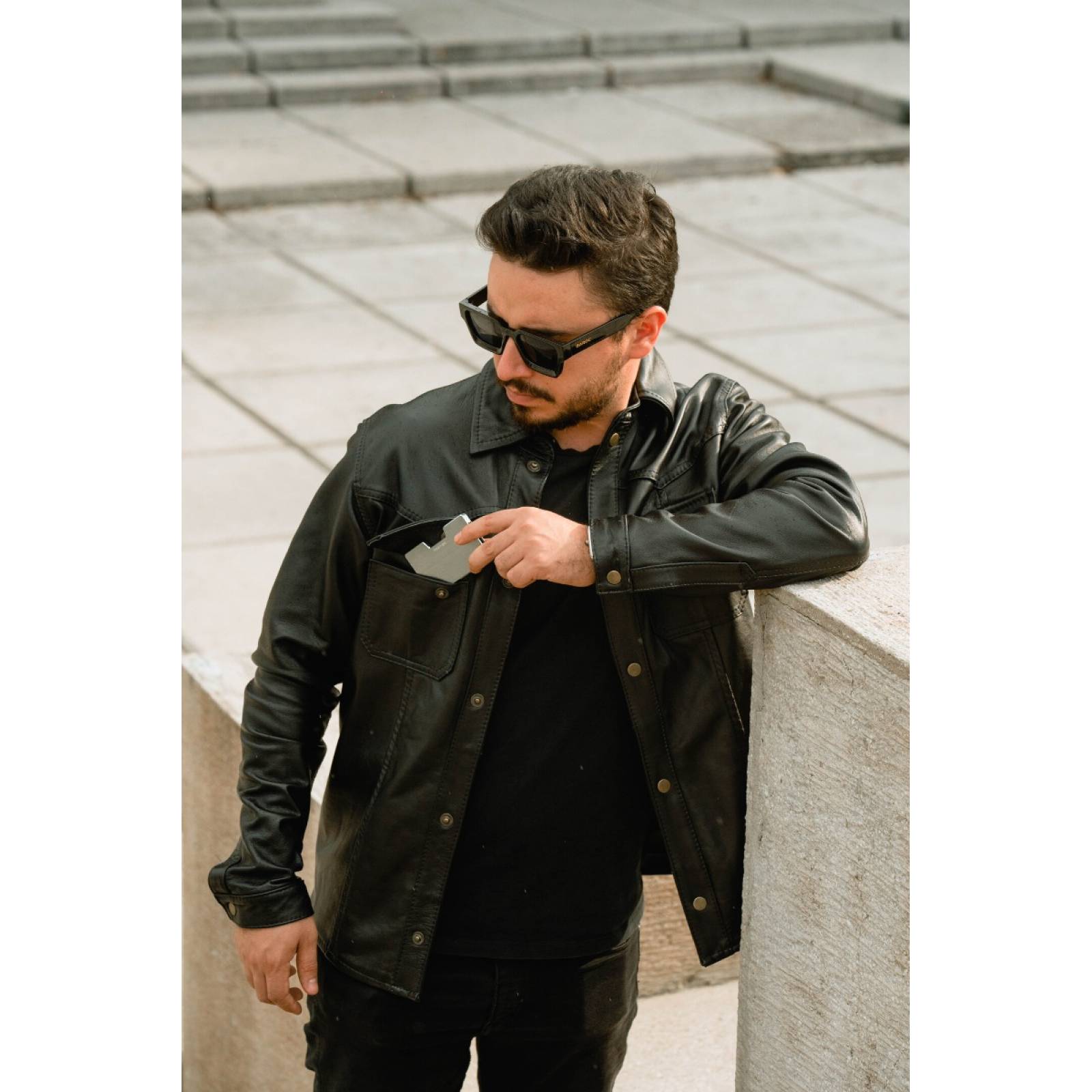 Lentes de Sol Baroc Unisex Square Clásico Negro Elegante