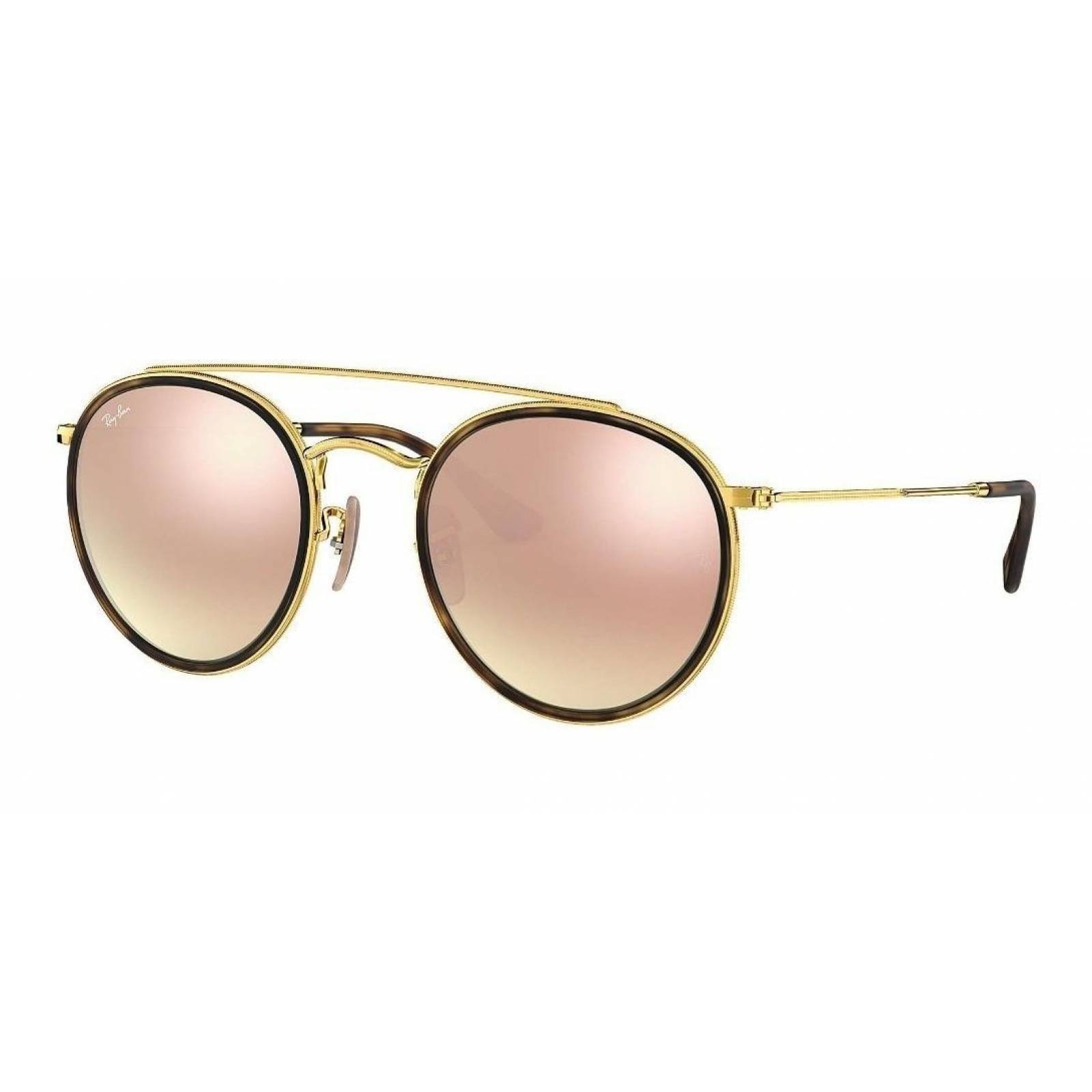 Ray Ban Rb3647n 9087/7o Round Double Bridge Rosa Espejo Icon
