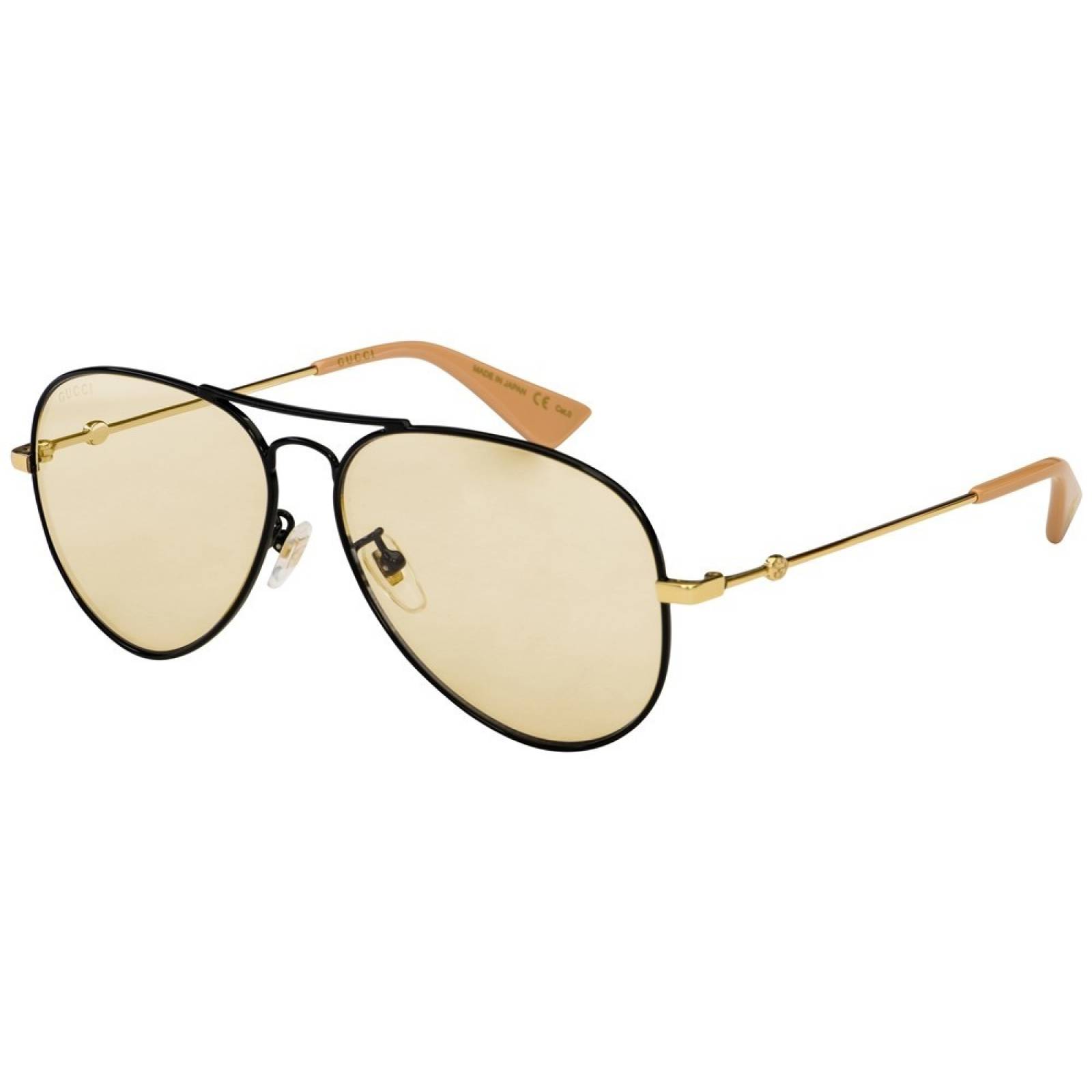 Gucci Gg0515s 003 Aviator Sunglasses Ambar Transparente Negro