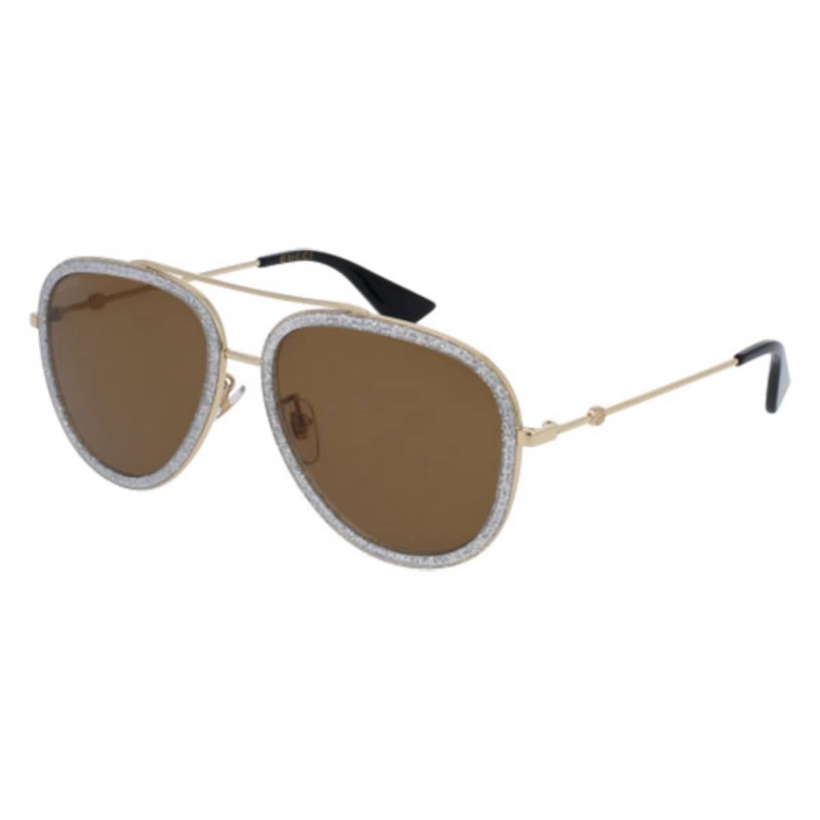 Gucci Gg0062s 004 Aviador Tranparente Brillante Dorado