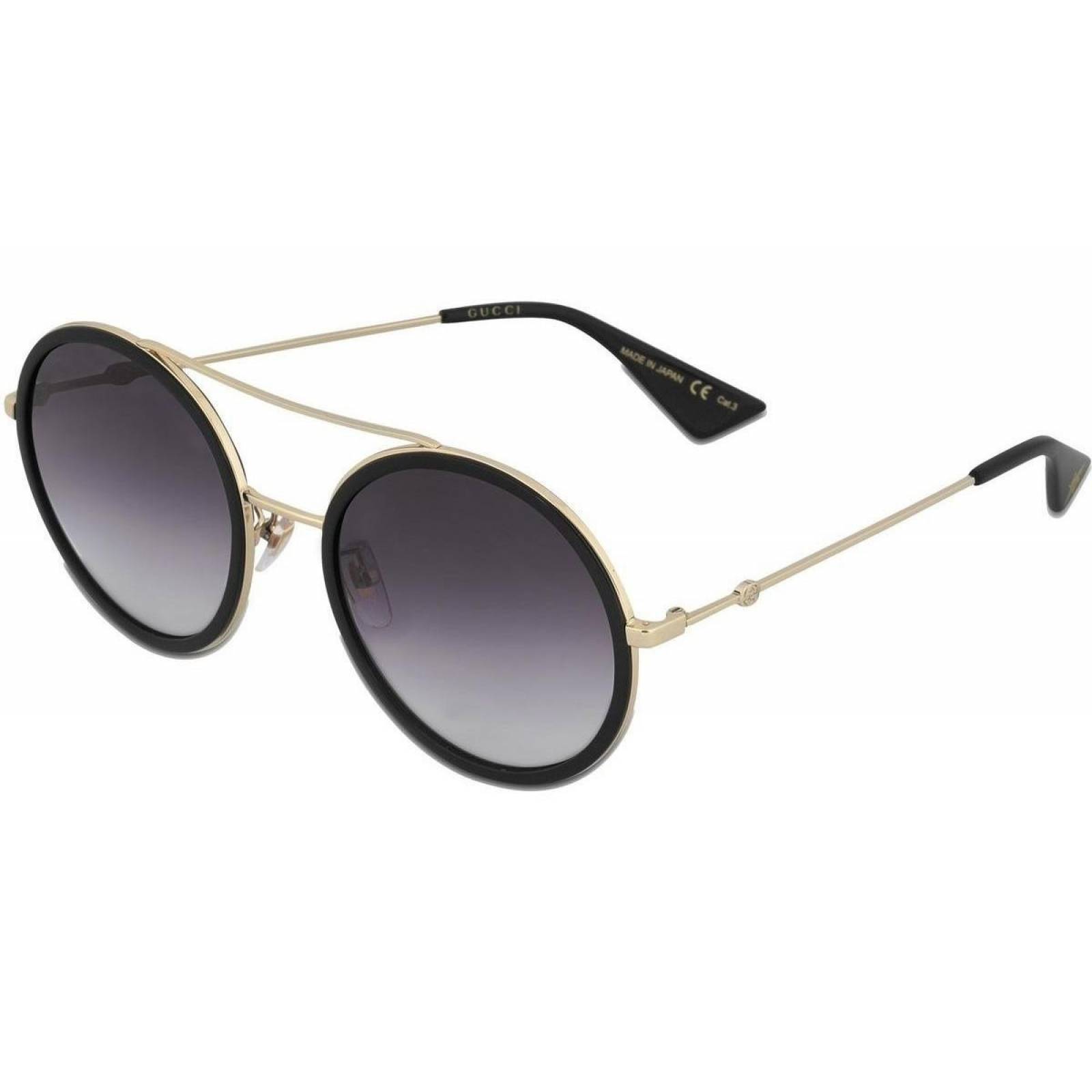 Gucci Gg0061s 001 Round Double Bridge Negro Nuevo Original