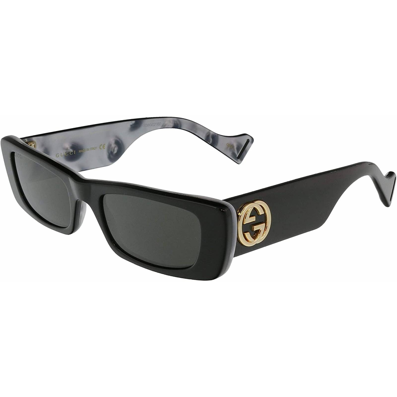 Gucci Gg0516S 001 Rectangle Shape Negro Gris Clasico Original