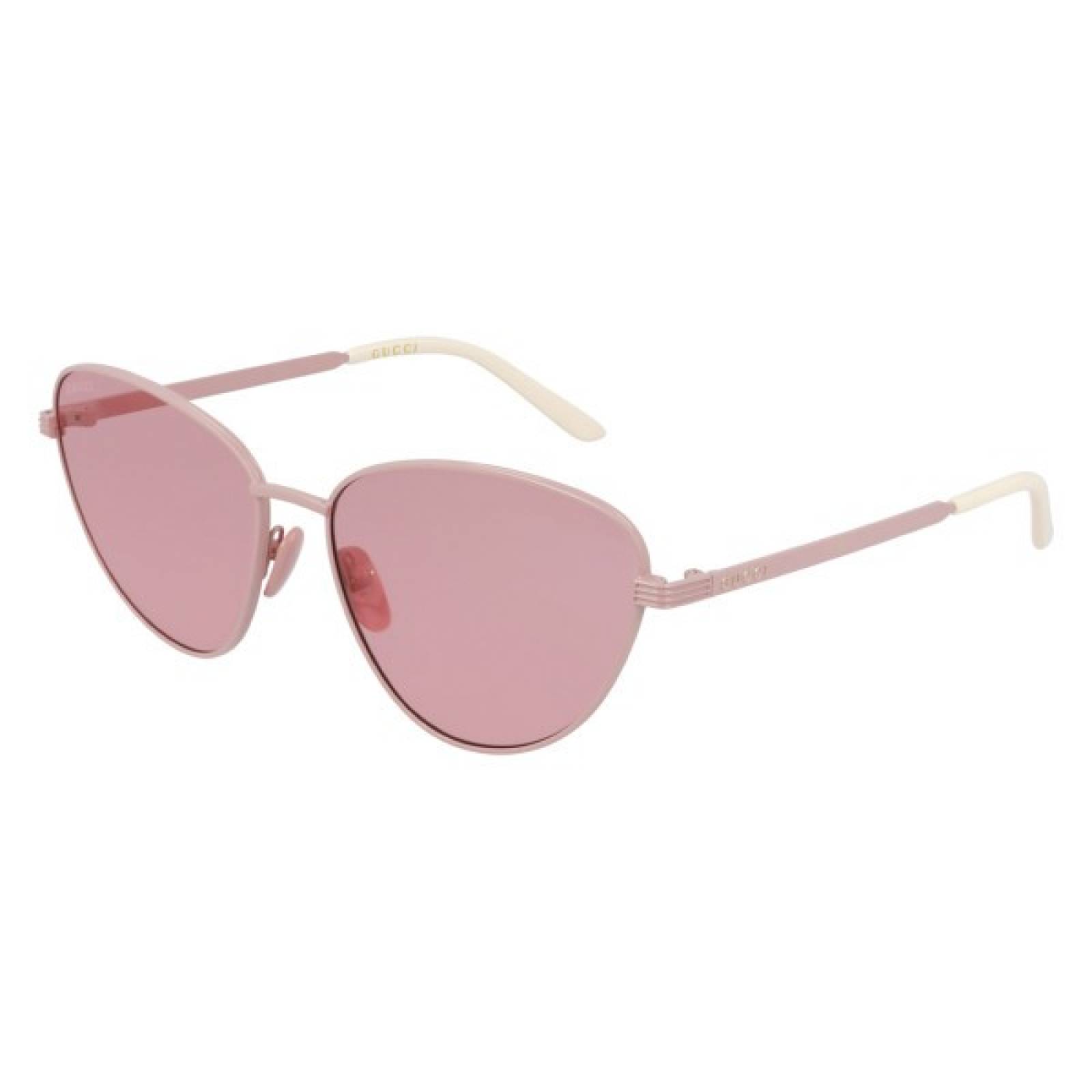 Gucci Gg0803s 003 Eye Cat Metal Rosa Transparente Original