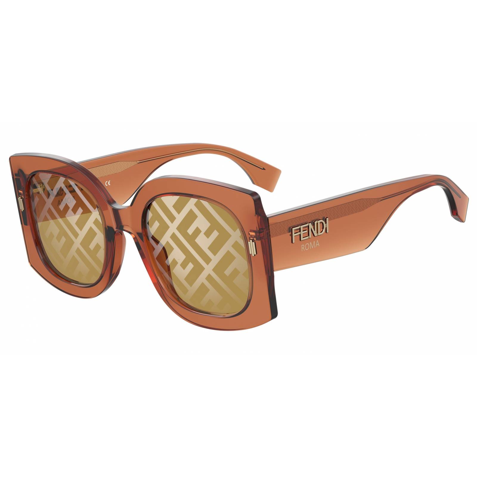 Fendi Roma FF0436/G/S L7Q Cafe Transparente Dorado