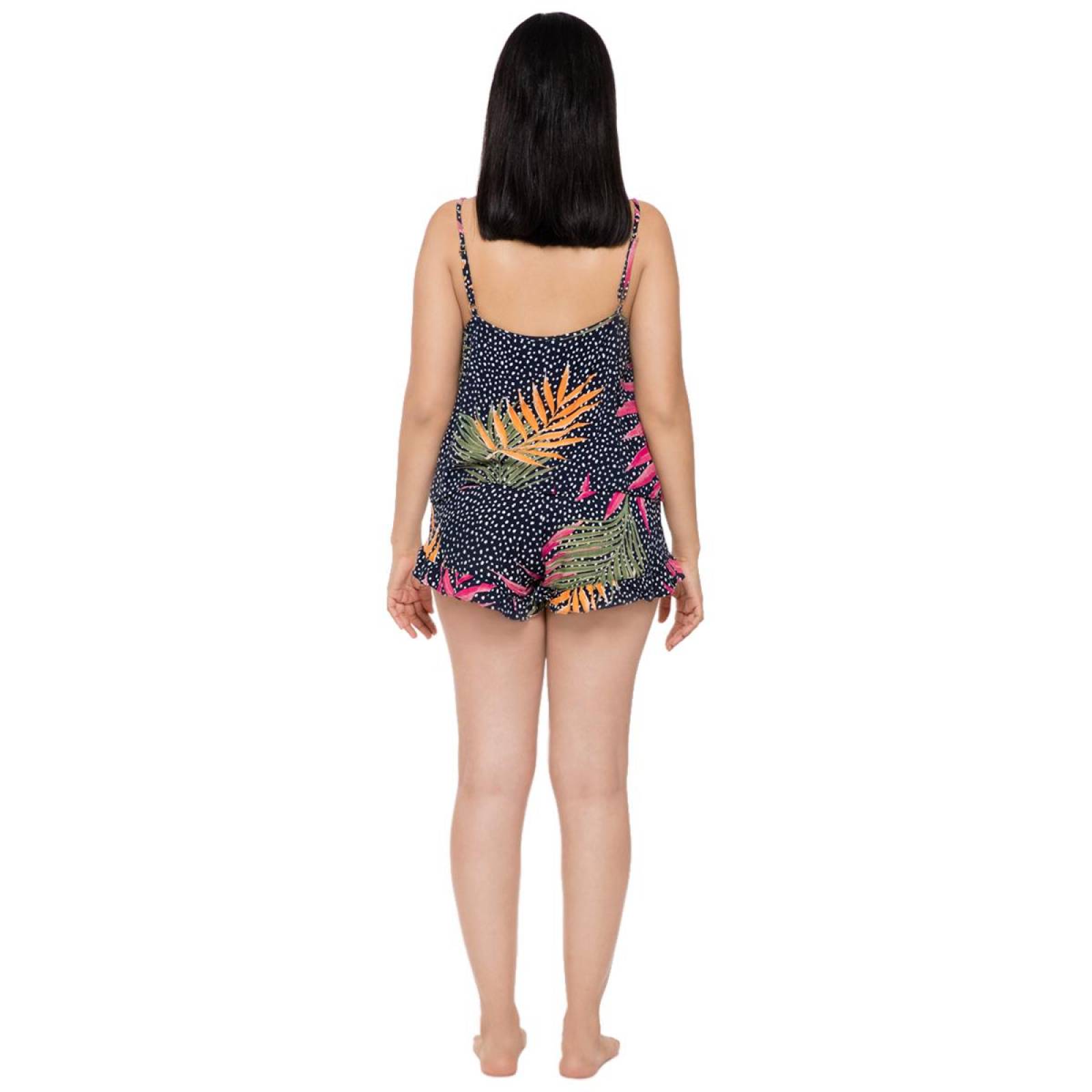 Pijama NUBE SERENA Conjunto Saten Blusa Tirante Short con Olán 