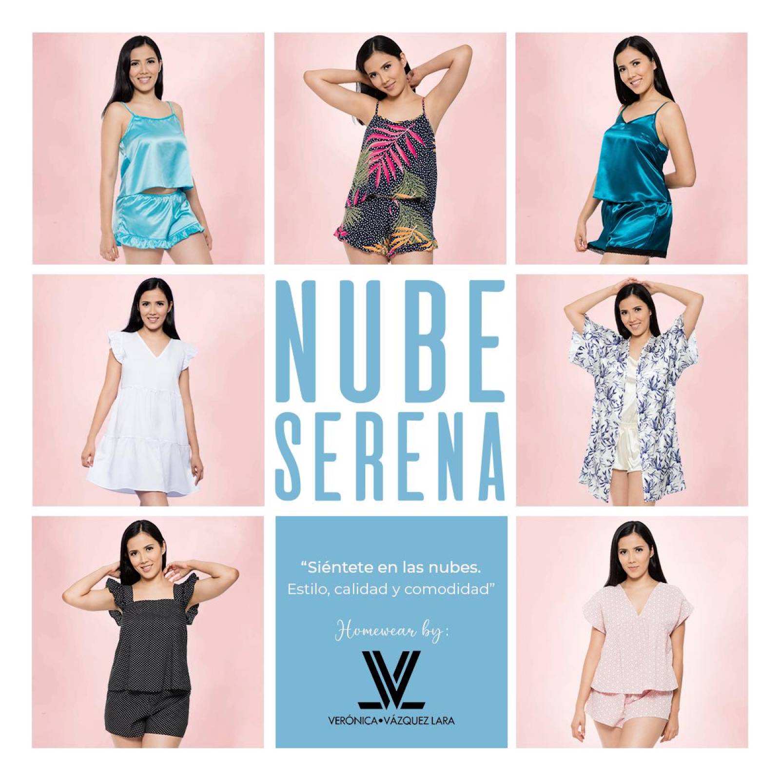 Pijama NUBE SERENA Conjunto Saten Blusa Tirante Short con Olán 
