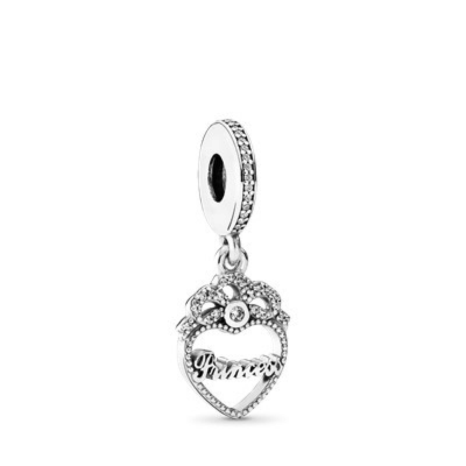 Charm Pandora Corazon corona de princesa cz clara 791962CZ