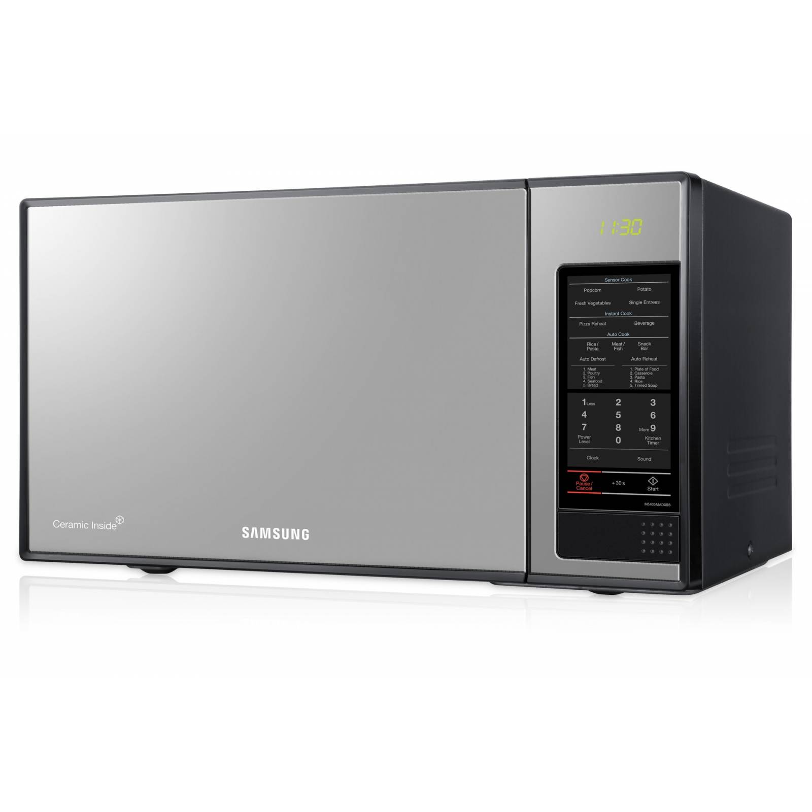 Horno de microondas con interior de cerámica 1 4 pies (40 L) acabado espejo color Negro   Negro