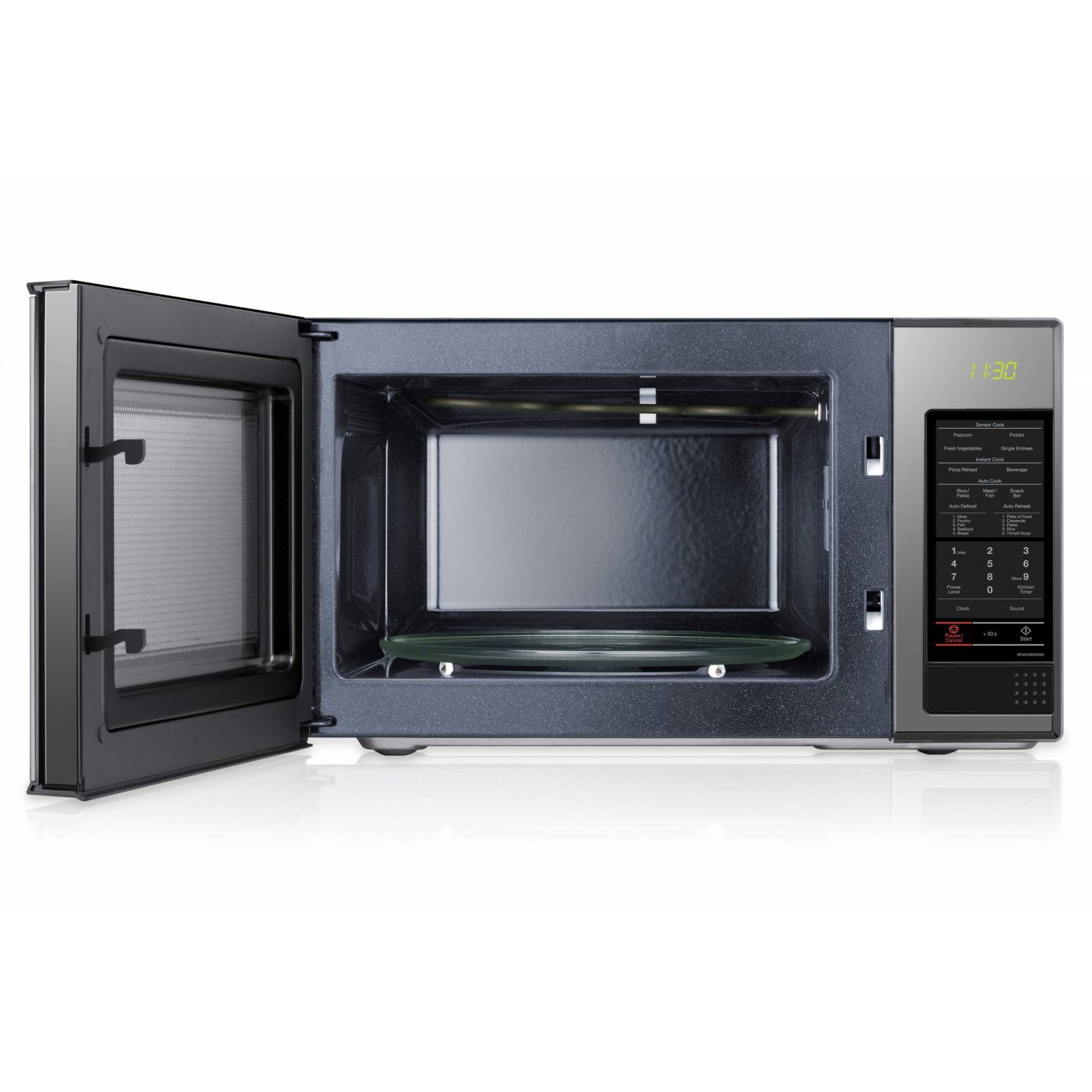 Horno de microondas con interior de cerámica 1 4 pies (40 L) acabado espejo color Negro   Negro