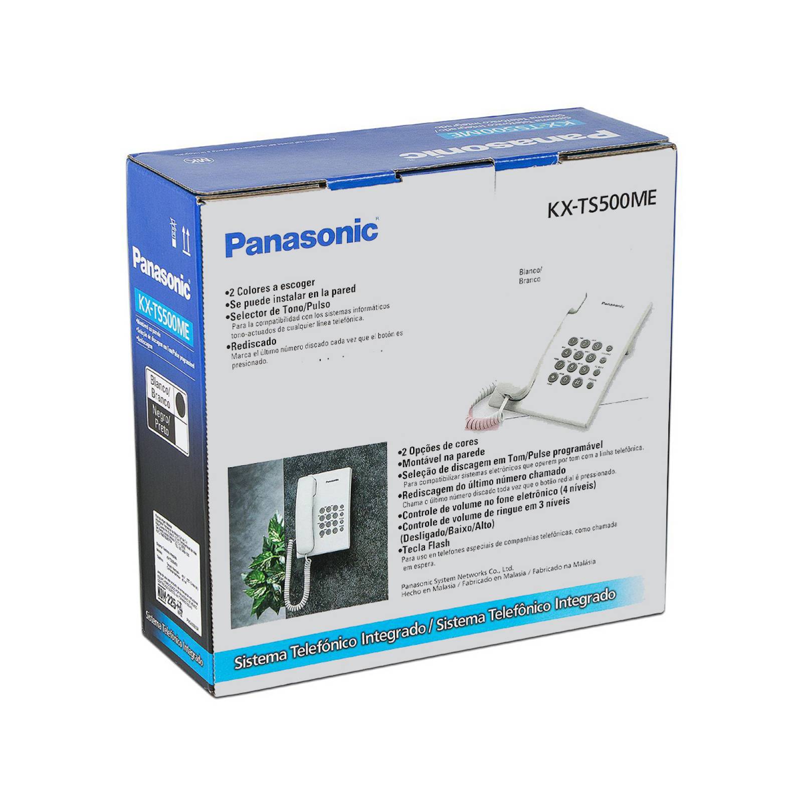 Teléfono Analógico Panasonic KX TS500ME Color Blanco