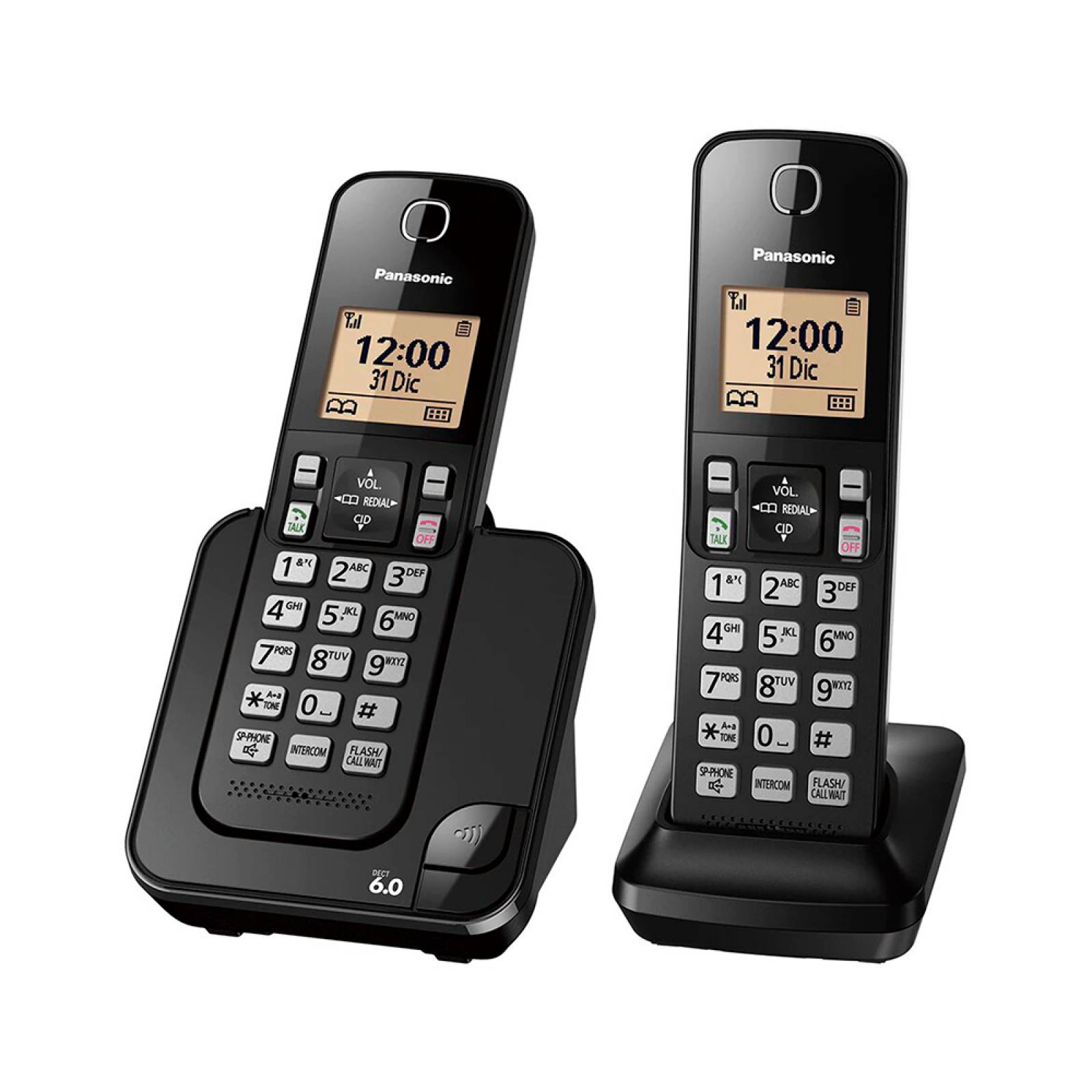 Teléfono Inalámbrico 2 Auriculares KX TGC352MEB Negro