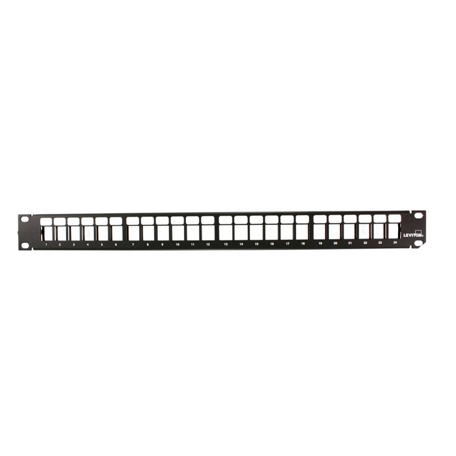 Panel Leviton  49255 H24 para Rack Color Negro