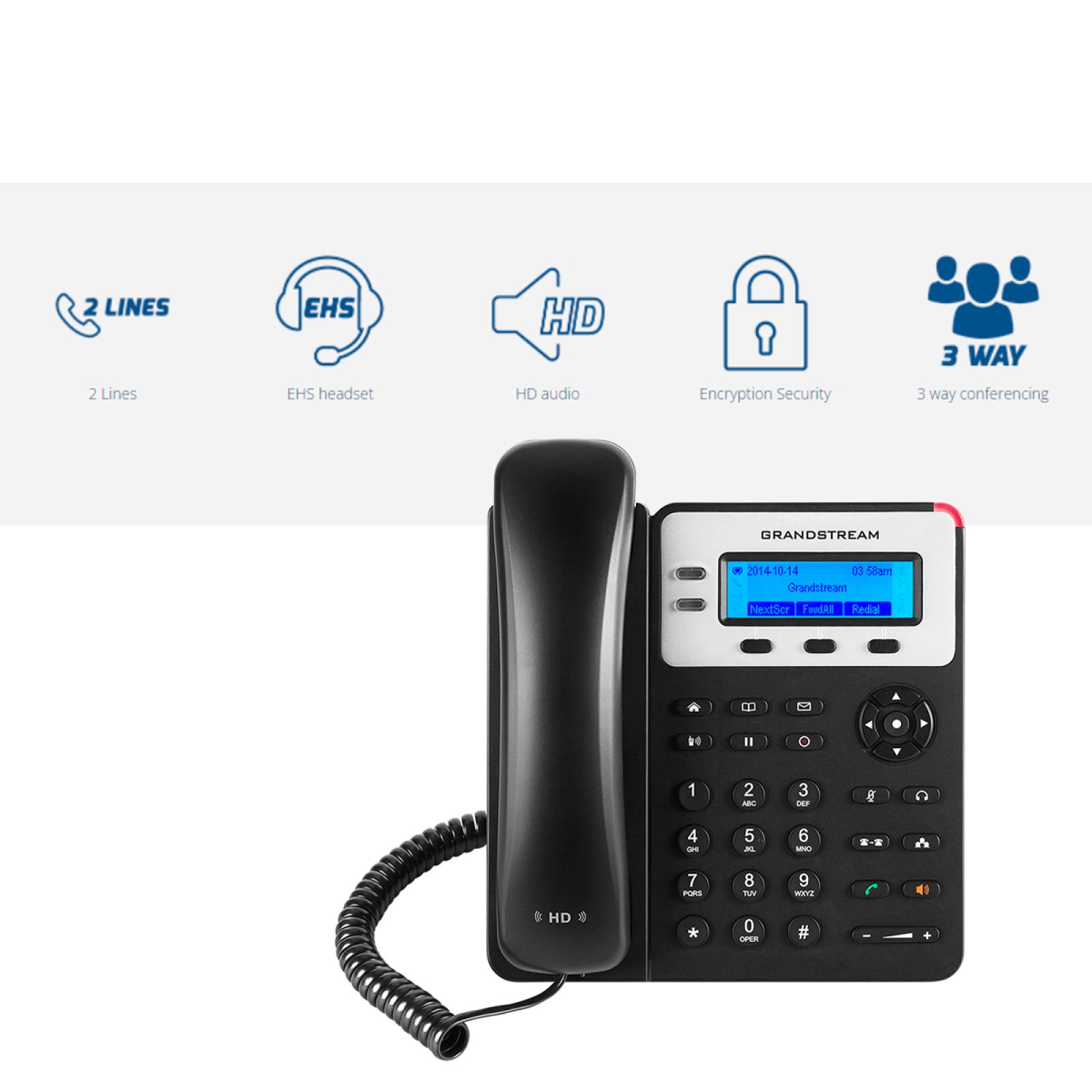 Teléfono IP Grandstream GXP1625 para Pequeñas Empresas