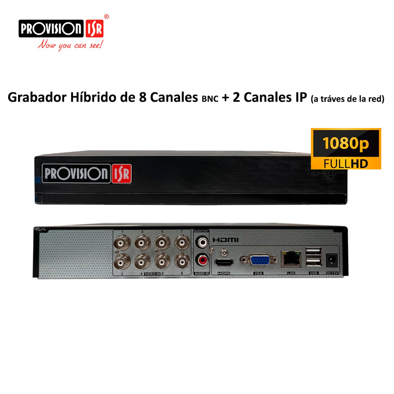 Kit Seguridad Provision ISR 4 Cámaras 2MP+1DVR + 2 Fuentes