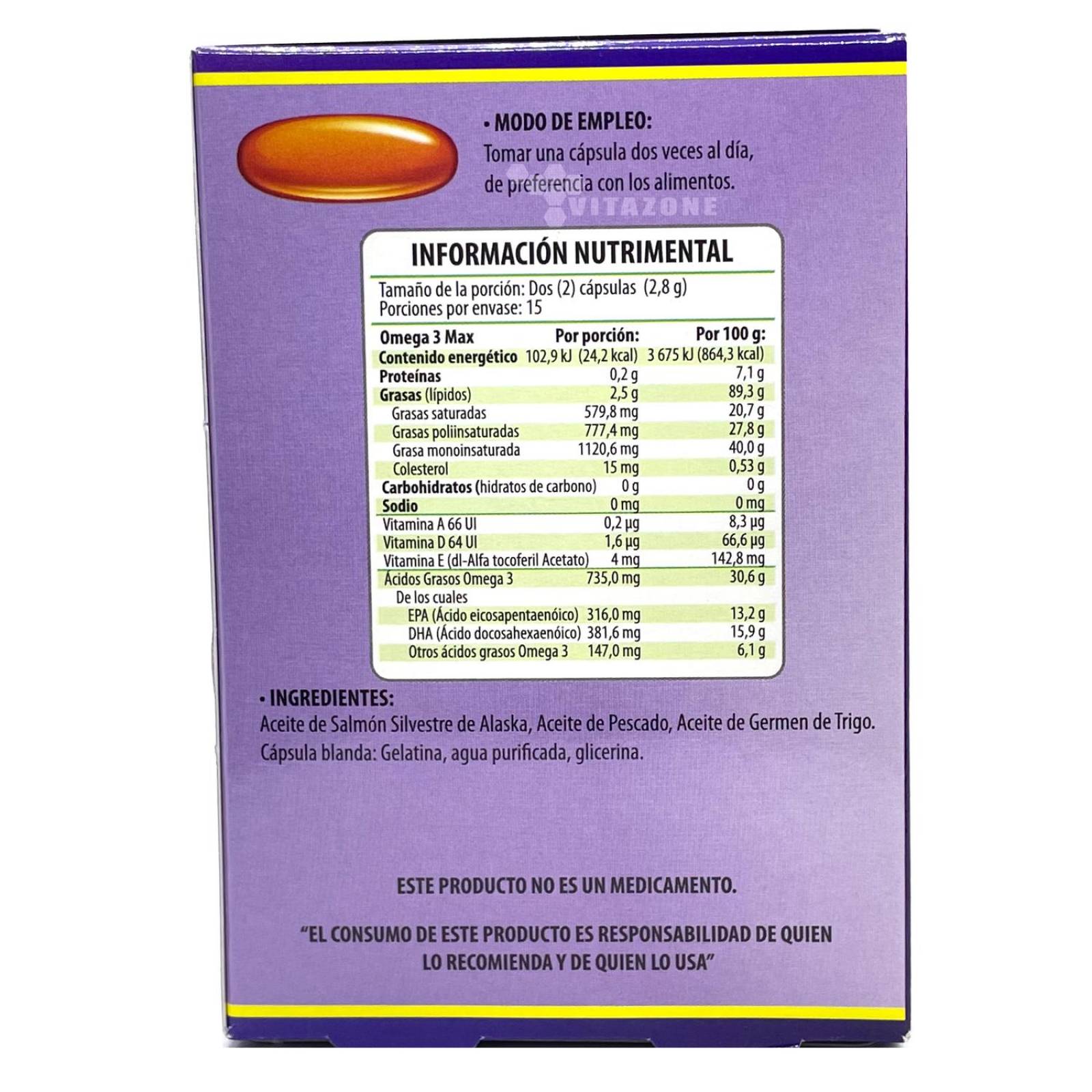 Omega 3 Max Salmon de Alaska y Vitamina E 30 caps Solanum 