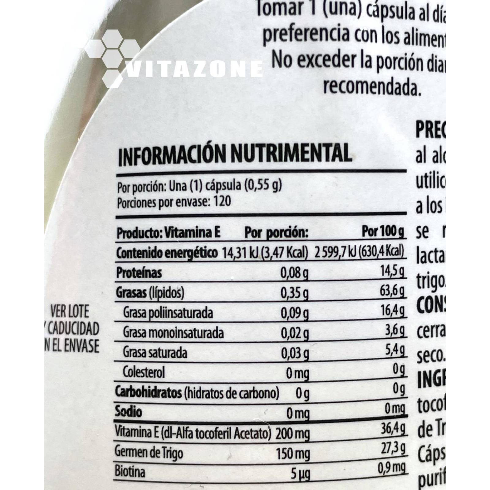 Vitamina E Biotina 120 cápsulas Solanum