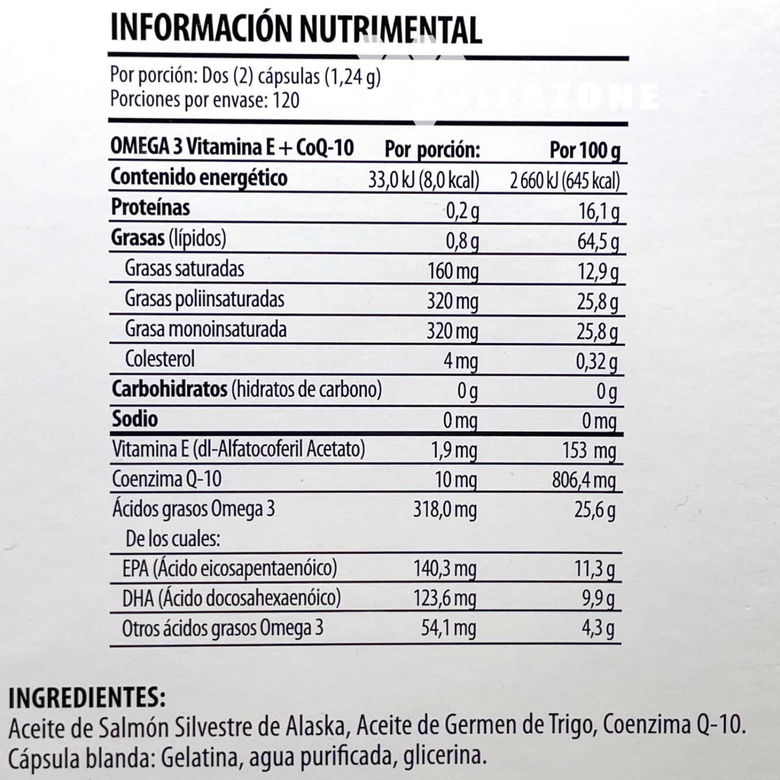 Omega 3 Salmón de Alaska, Vitamina E y CoQ10 240 cápsulas Solanum 
