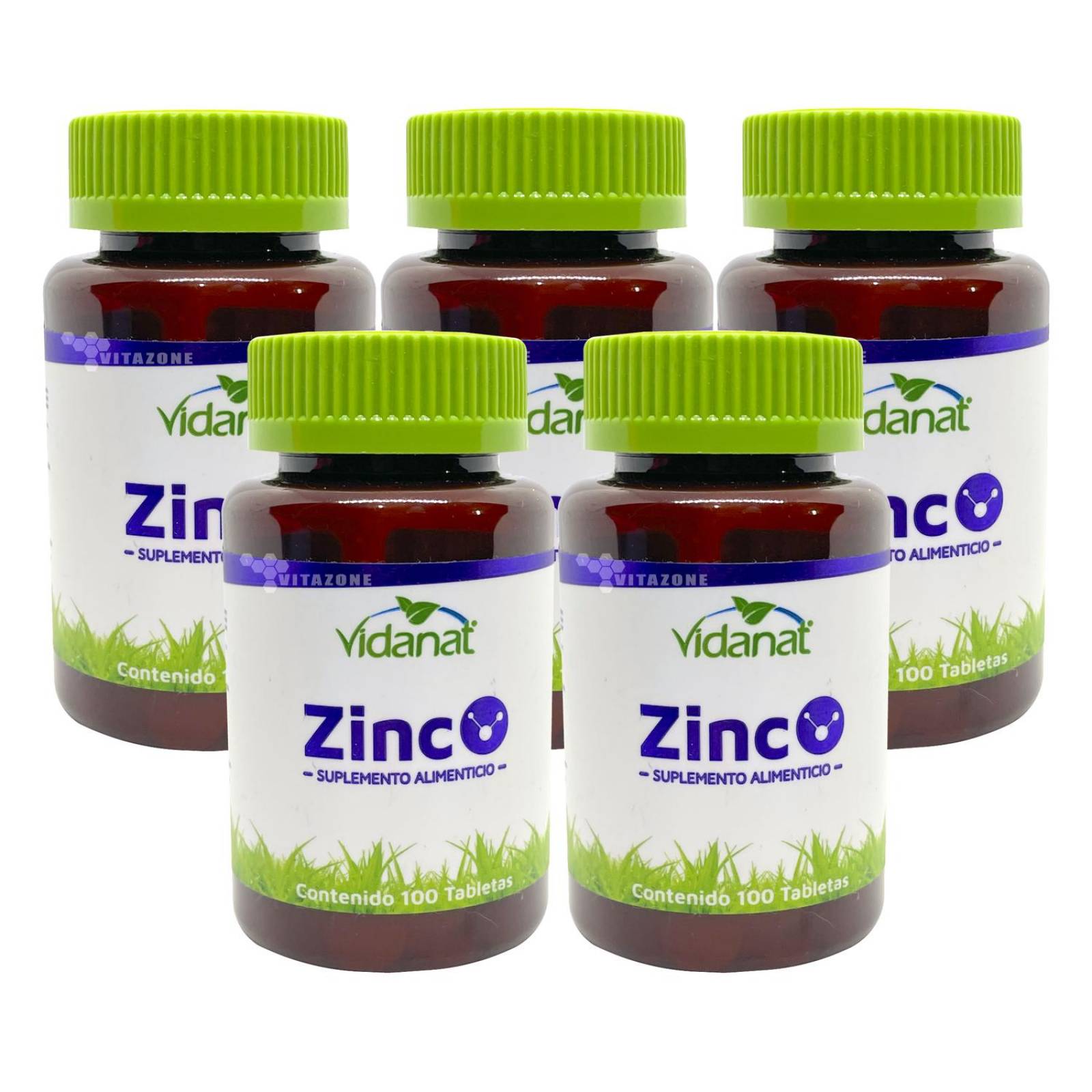 Zinc 100 Cápsulas Vidanat (5 FRASCOS) 