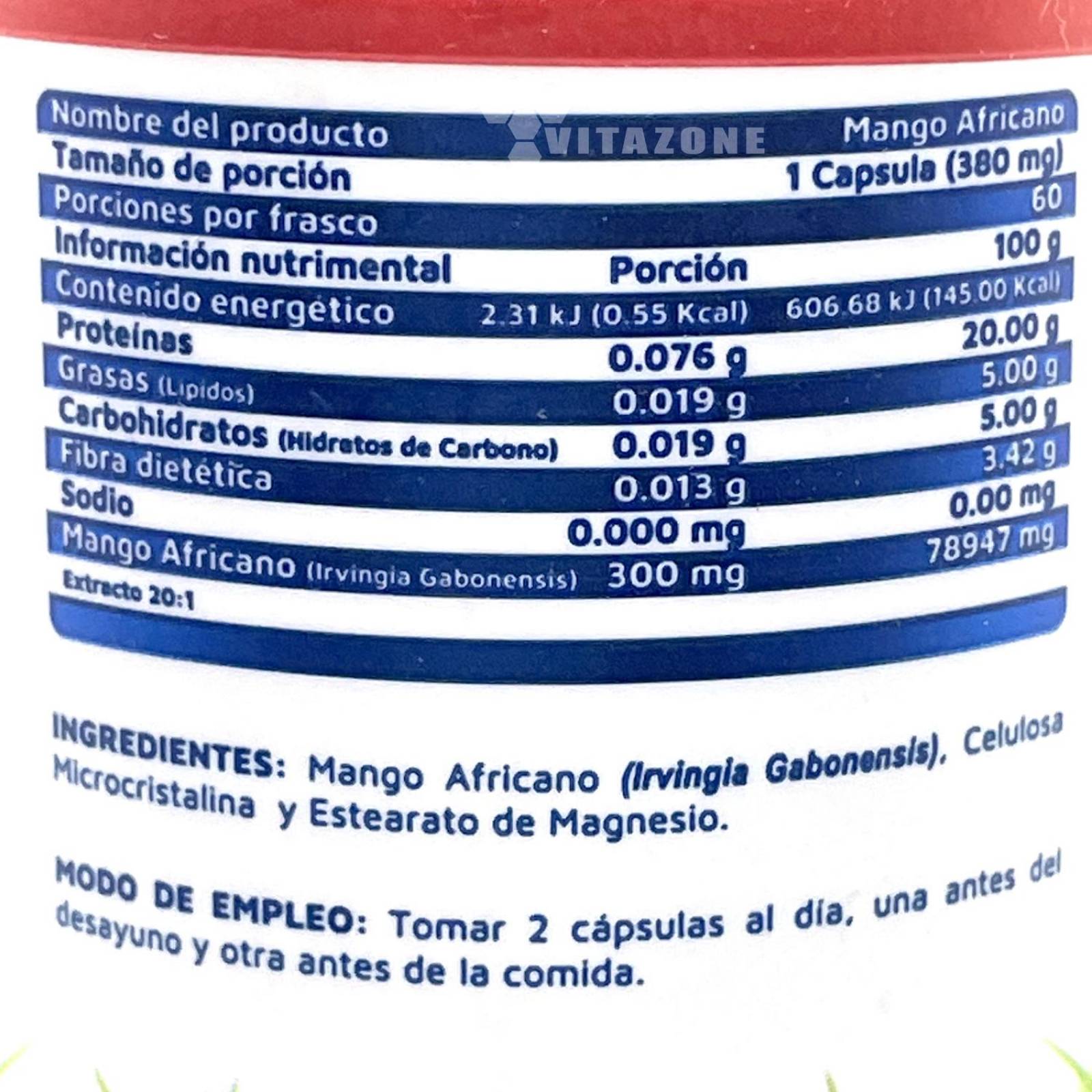 Mango Africano 60 cápsulas Vidanat