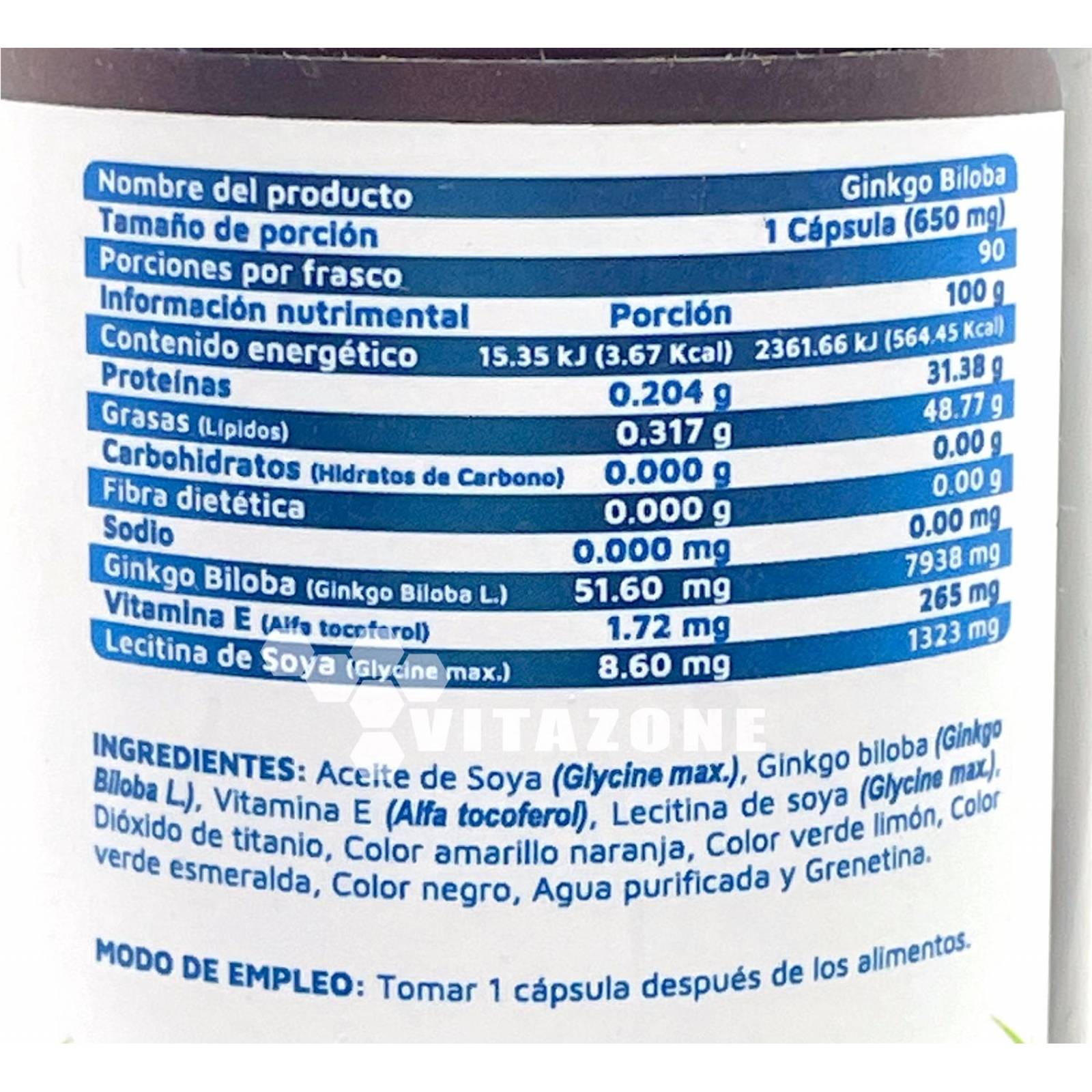 Ginkgo Biloba 90 cápsulas Vidanat 