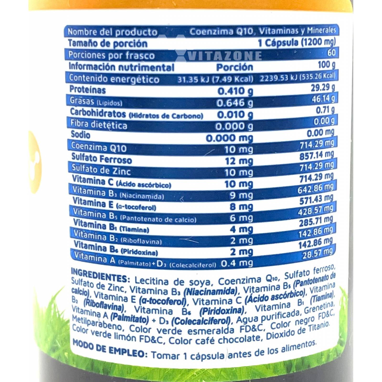 Coenzima Q-10 Vitaminas y Minerales 60 cápsulas Vidanat