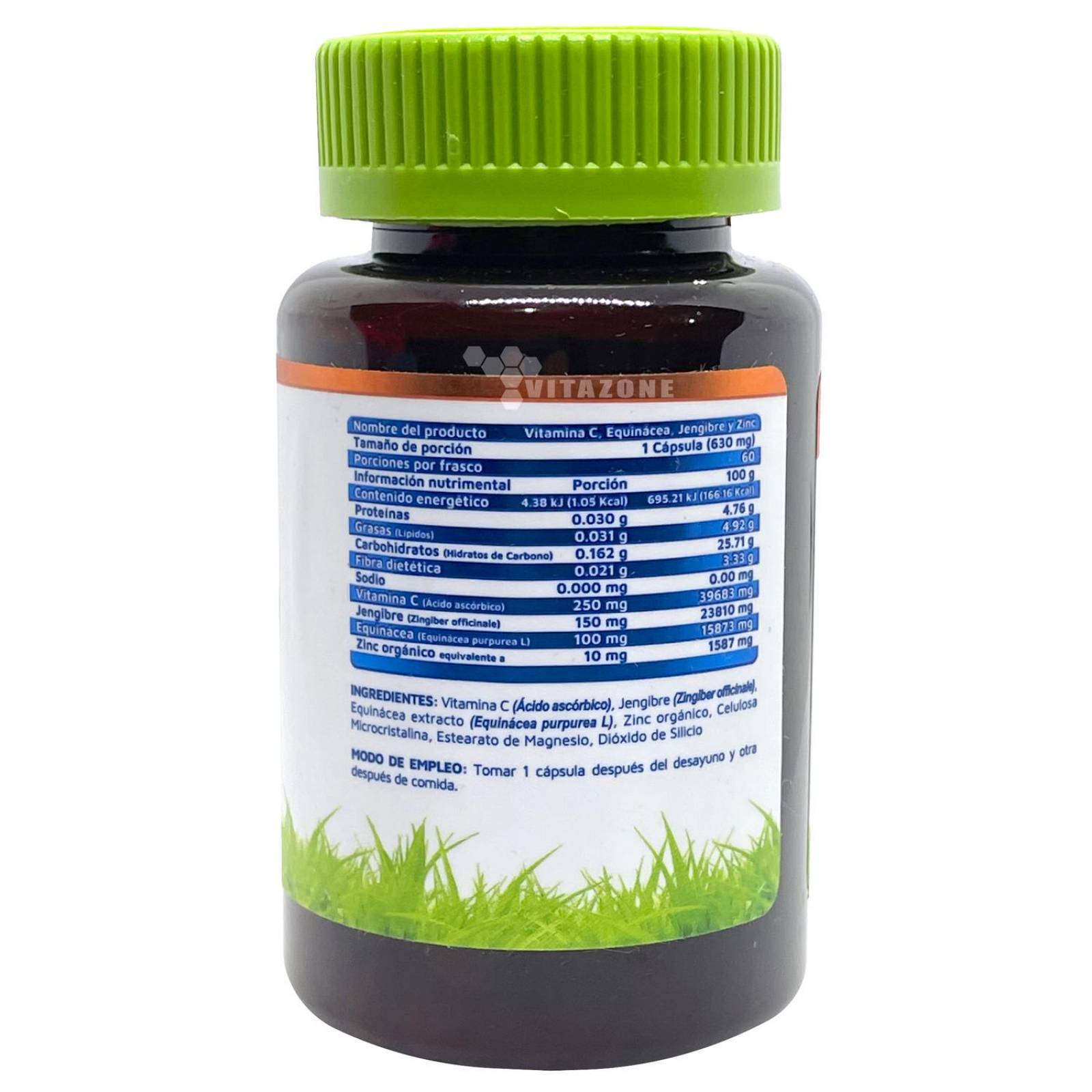 Vitamina C Equinácea Jengibre y Zinc 60 cápsulas Vidanat 
