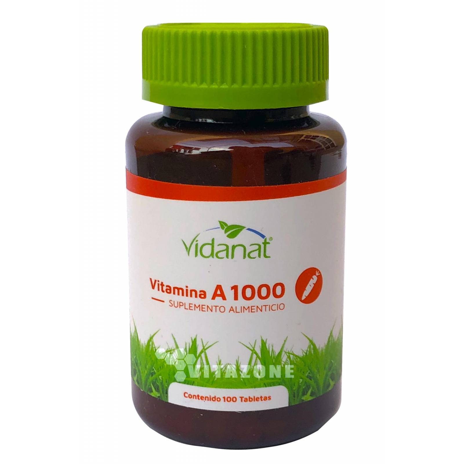 Vitamina A 100 Tabletas De 1000 Mg Vidanat.