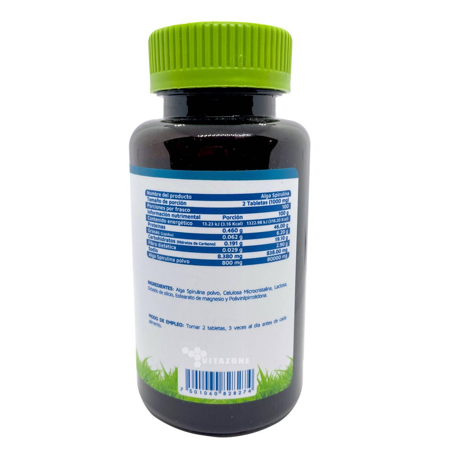 Alga Spirulina 200 Tabletas De 400 Mg Vidanat. 