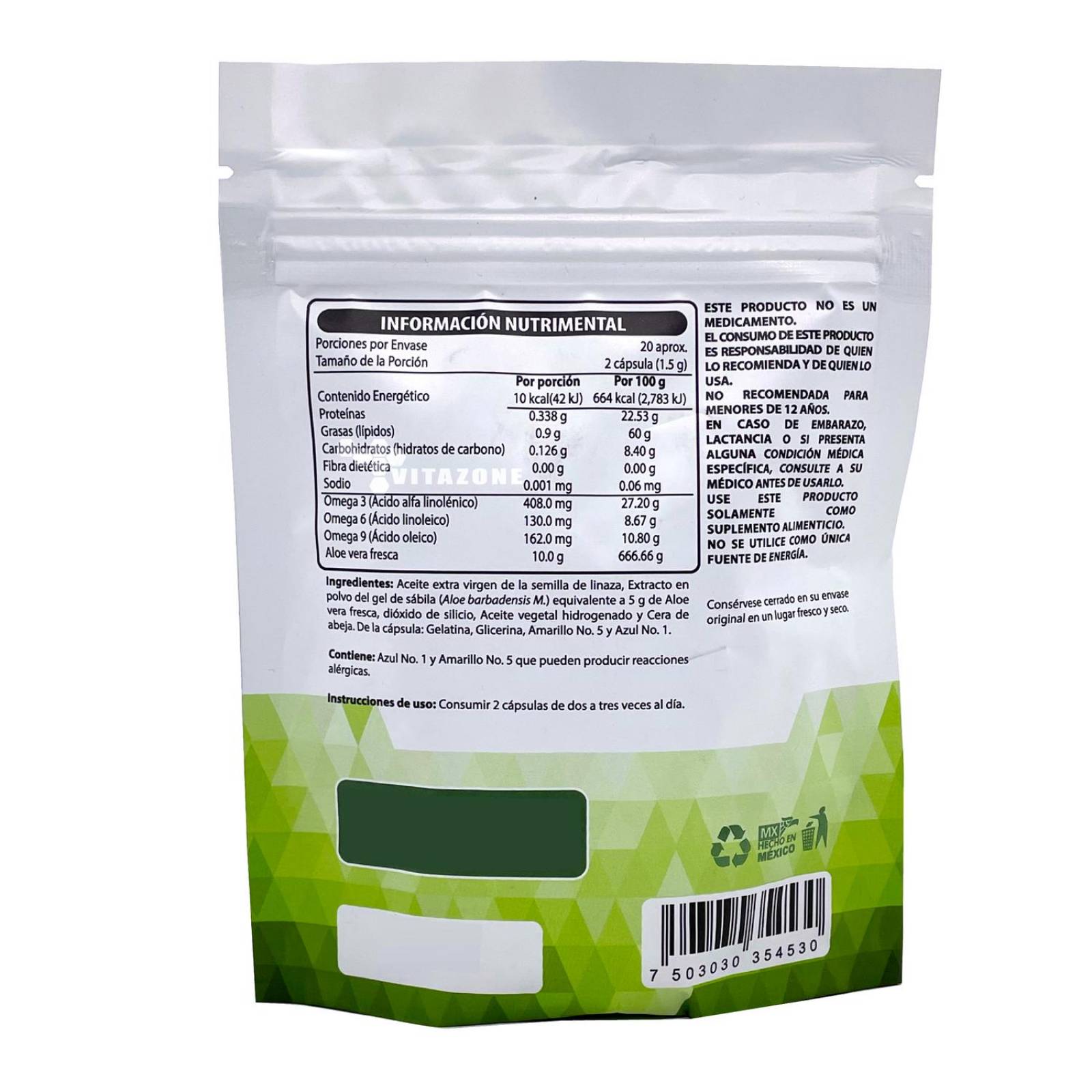 Sábila Aloe 120 cápsulas Wellthy