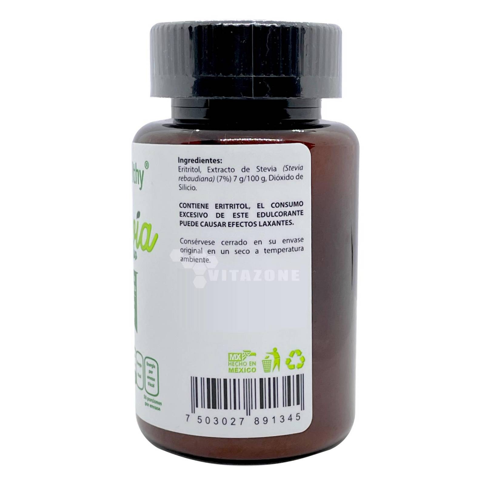 Stevia en polvo 50 grs Wellthy sin sucralosa ni azúcar 