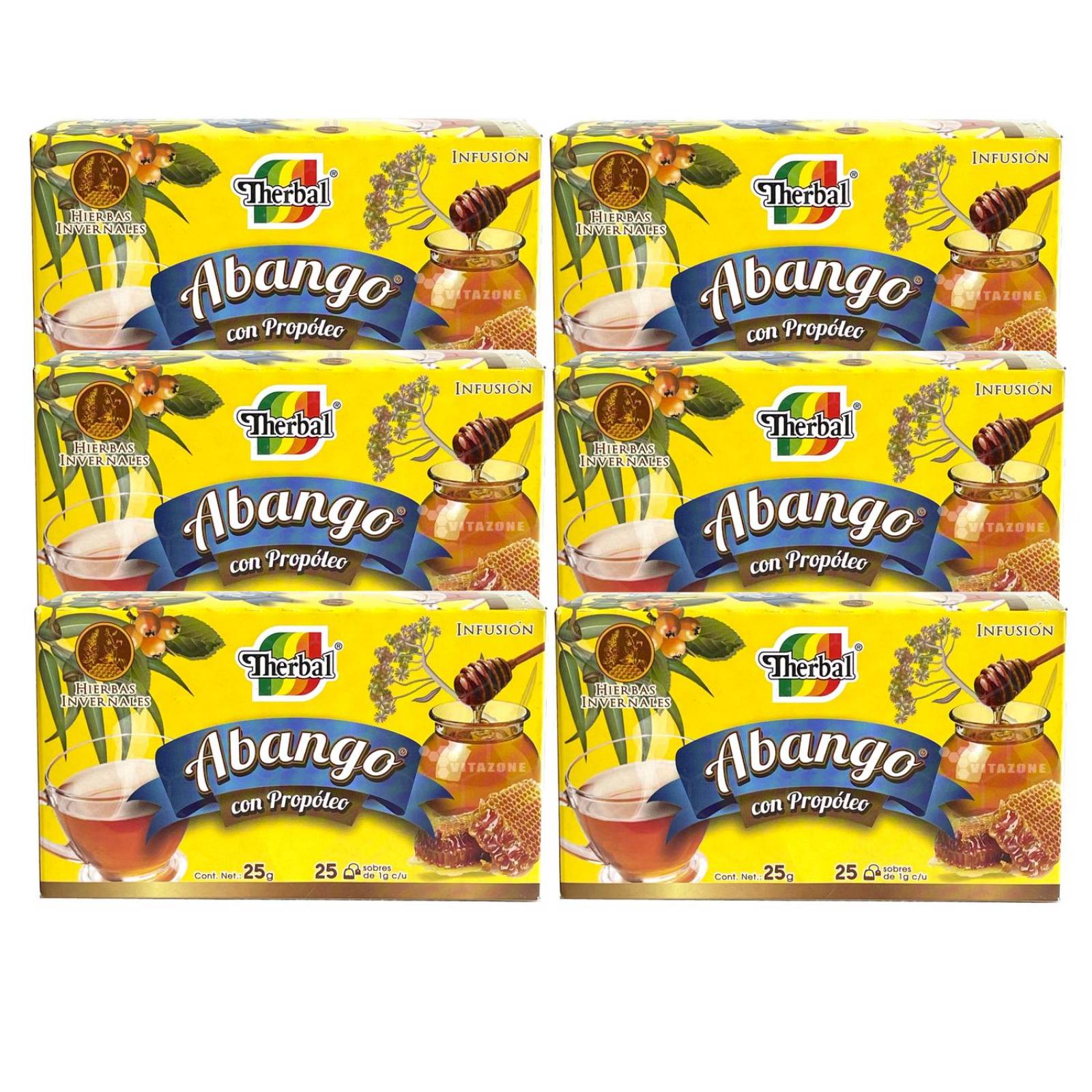 Té Abango con Propóleo 25 sobres Therbal (6 CAJAS) 