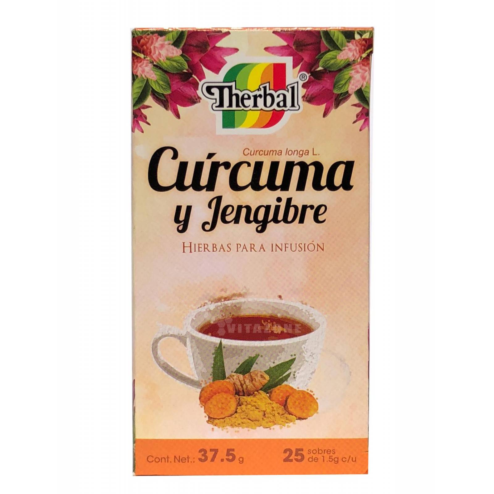 Té de Cúrcuma y Jengibre 25 sobres Therbal (6 CAJAS) 