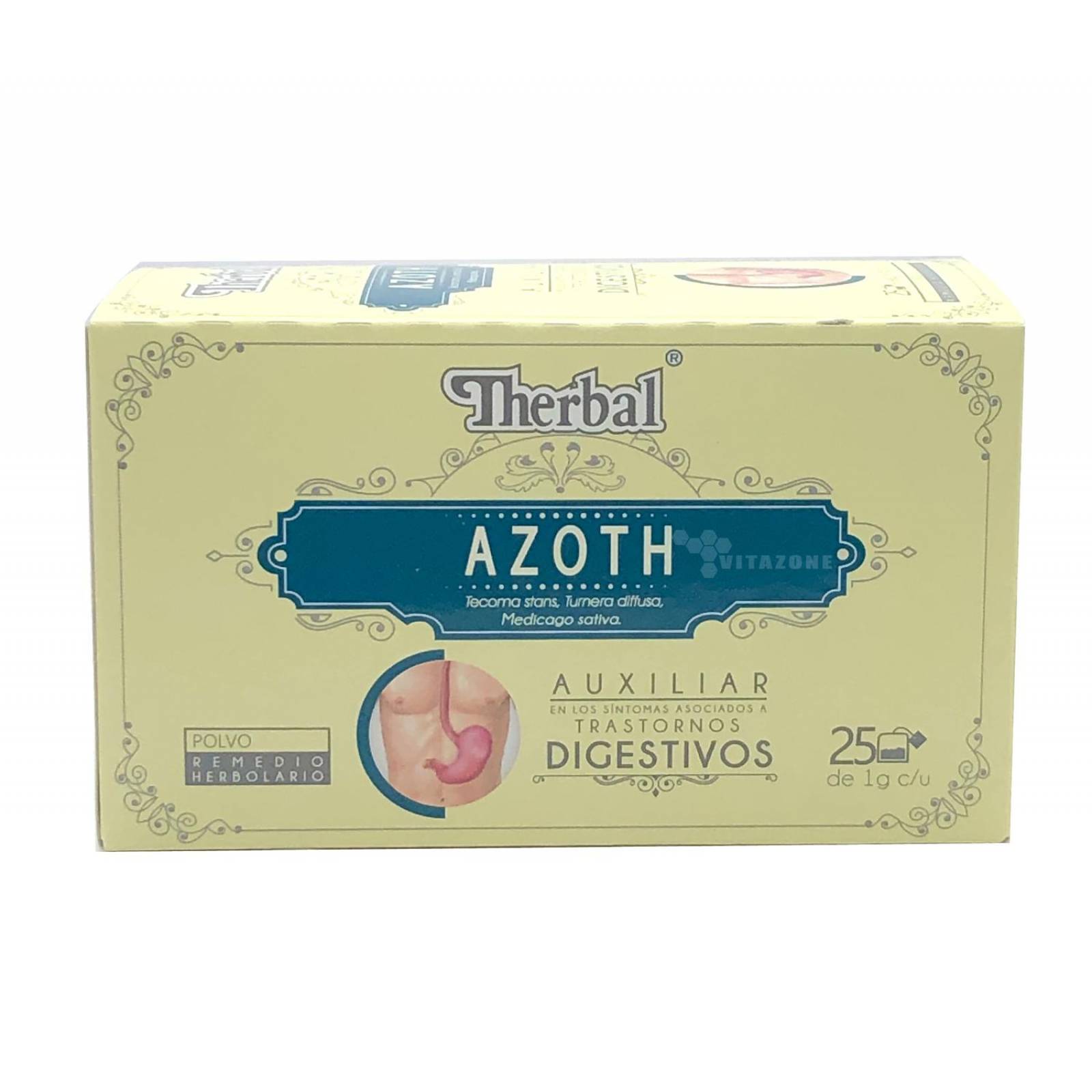 Té Azoth 25 sobres Tronadora Damiana Alfalfa Therbal