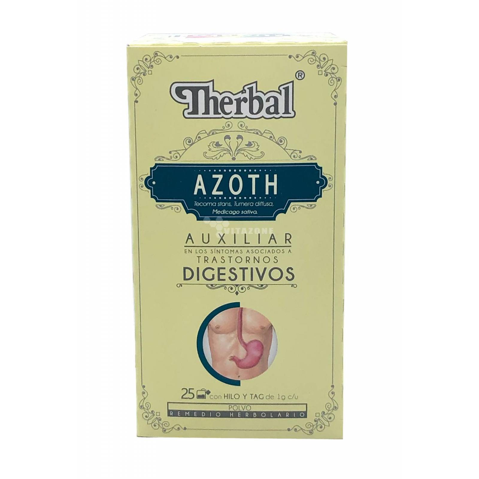 Té Azoth 25 sobres Tronadora Damiana Alfalfa Therbal