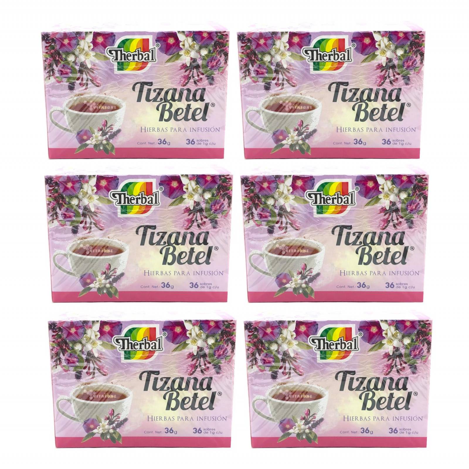 Tizana Betel 36 sobres Therbal Tila Flor de Azahar 6 cajas 