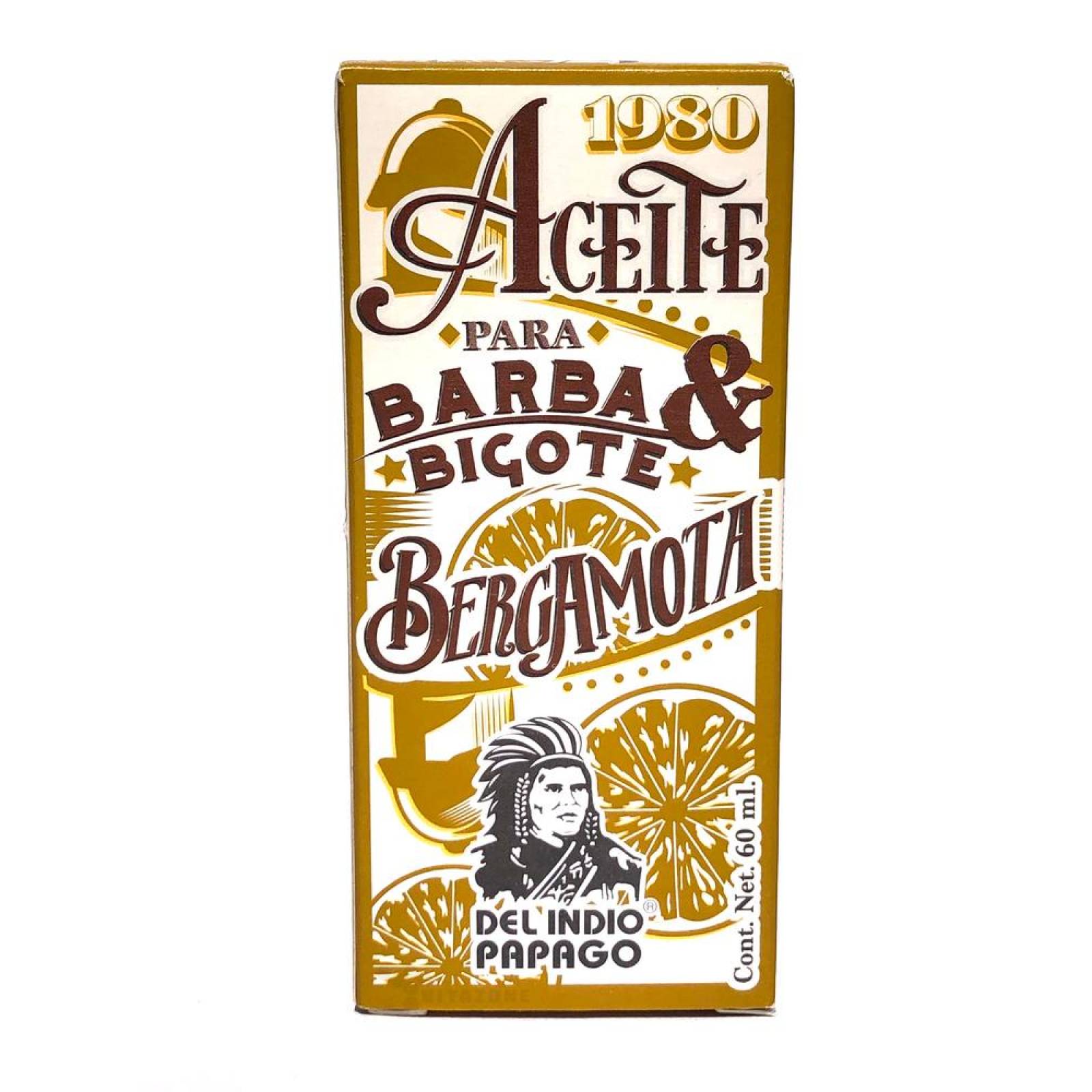 Aceite De Bergamota Para Barba Y Bigote 60 ml Indio Papago 