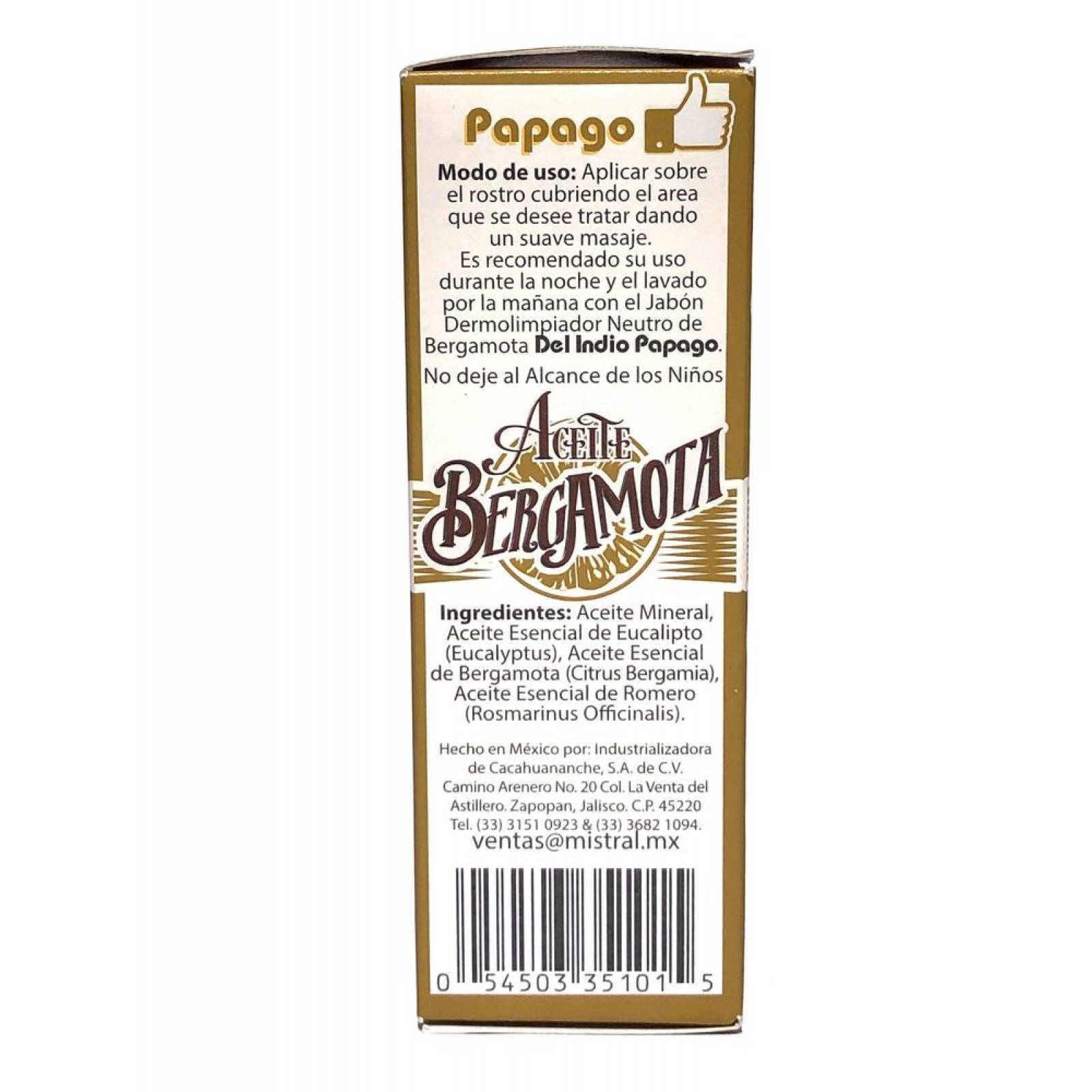 Aceite De Bergamota Para Barba Y Bigote 60 ml Indio Papago 